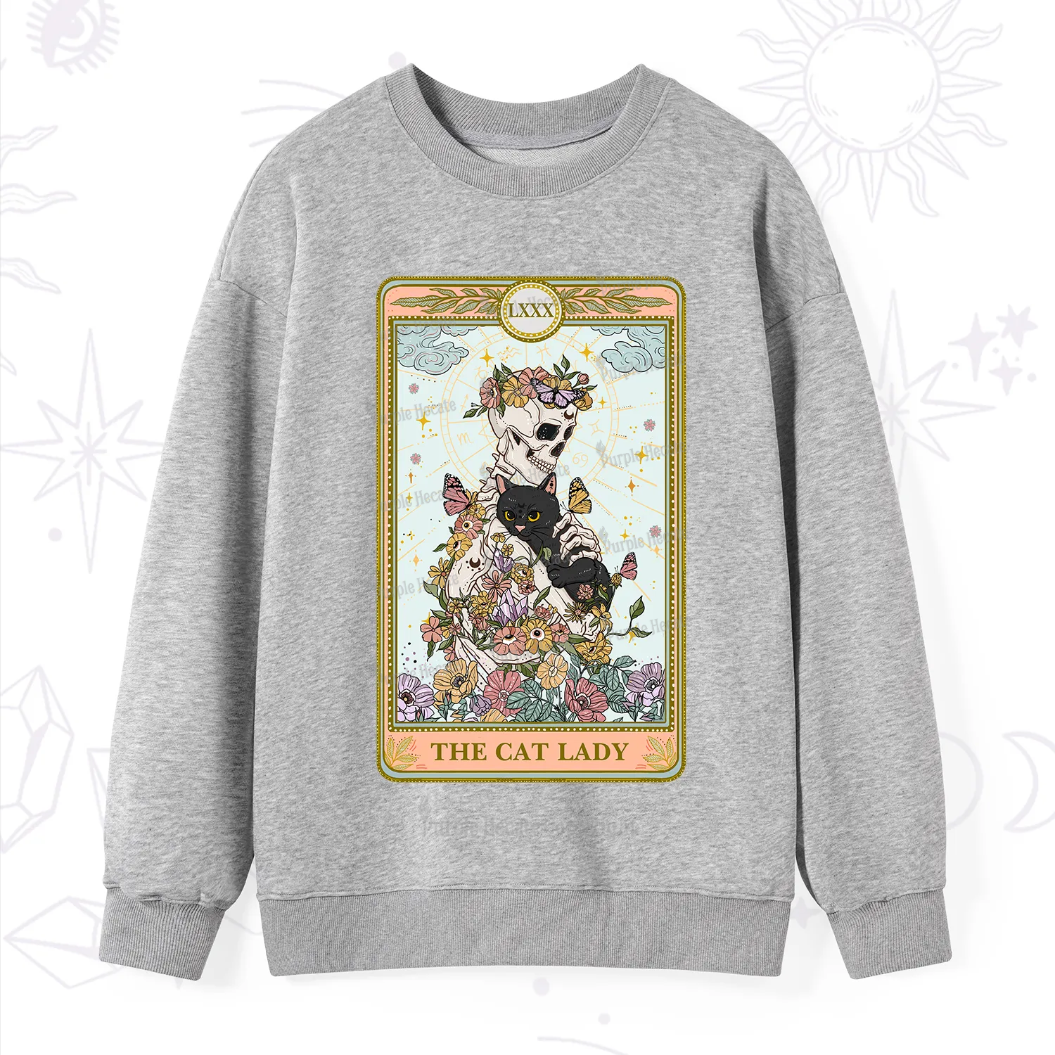 Purplehecate The Cat Lady Skeleton Tarot Sweatshirt