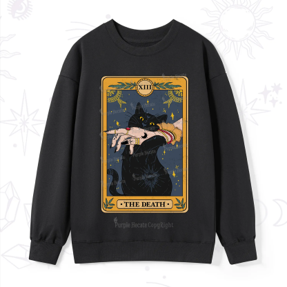 Purplehecate The Death Card Tarot Cat Sweatshirt