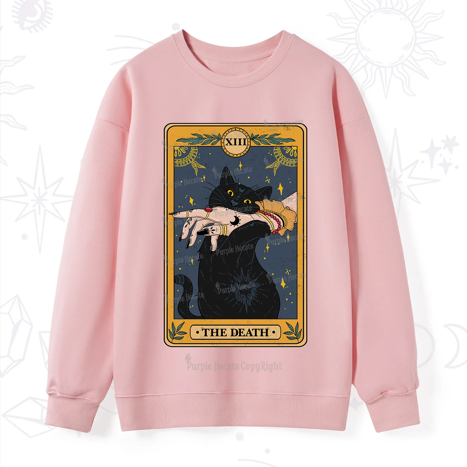 Purplehecate The Death Card Tarot Cat Sweatshirt