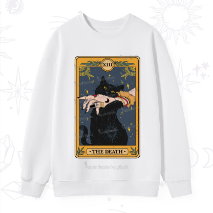 Purplehecate The Death Card Tarot Cat Sweatshirt