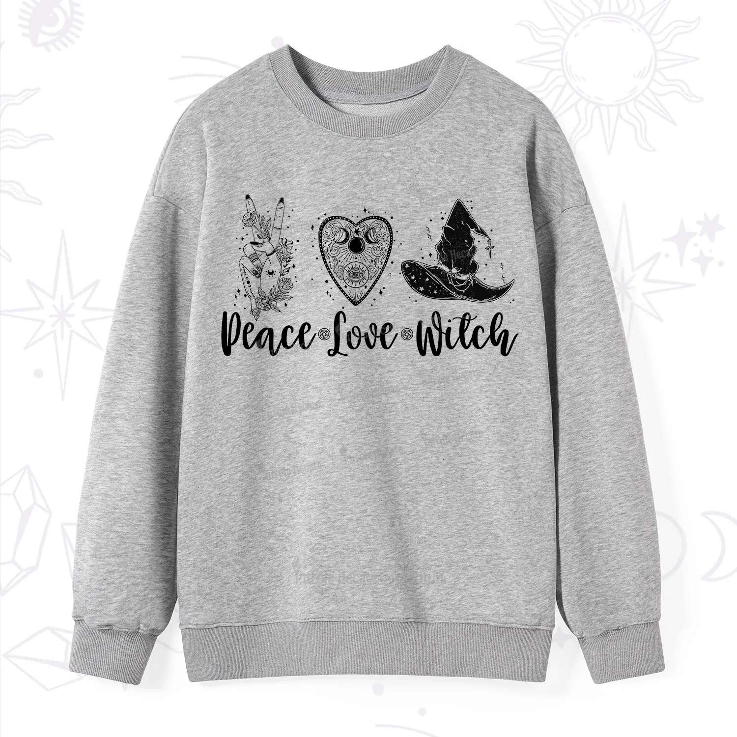 Purplehecate Peace Love Witch Sweatshirt