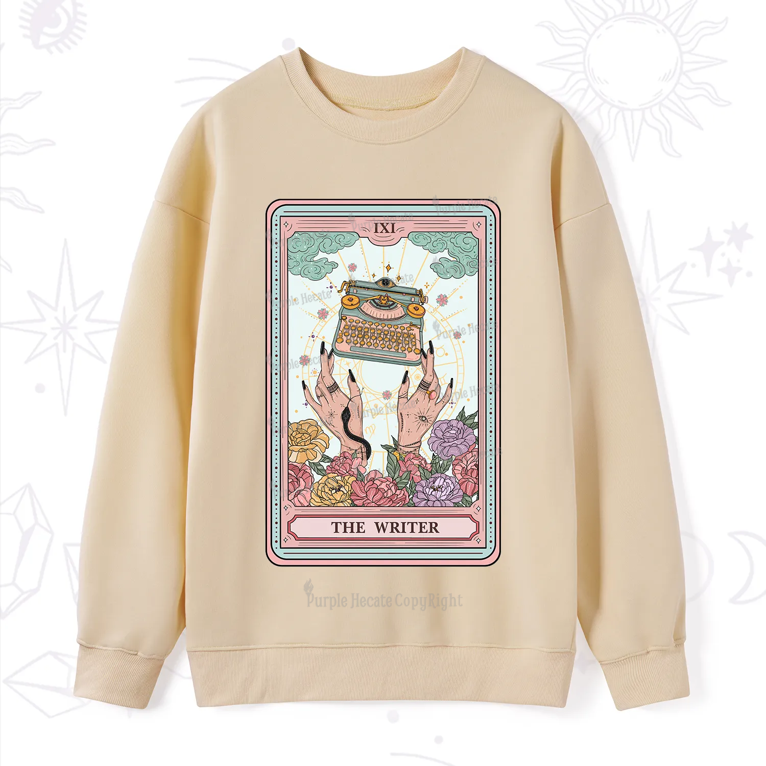 Purplehecate The Writer Tarot Card Sweatshirt