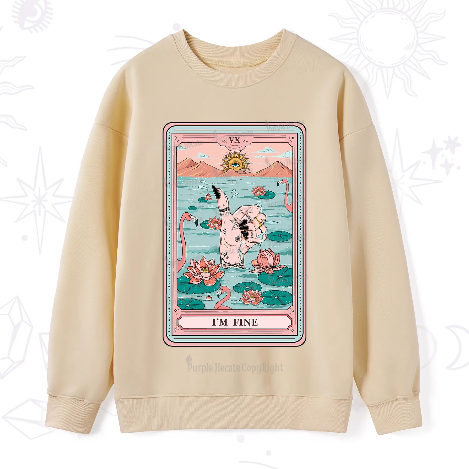 Purplehecate The I'm Fine Tarot Sweatshirt