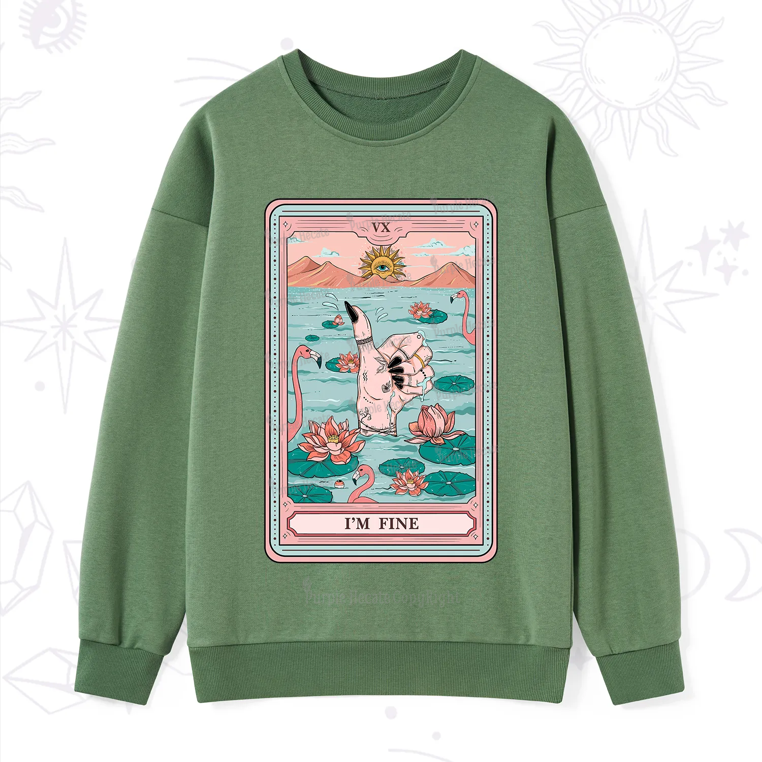 Purplehecate The I'm Fine Tarot Sweatshirt