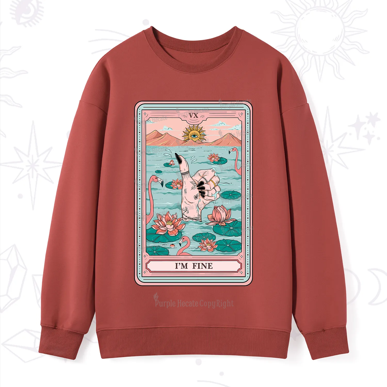 Purplehecate The I'm Fine Tarot Sweatshirt