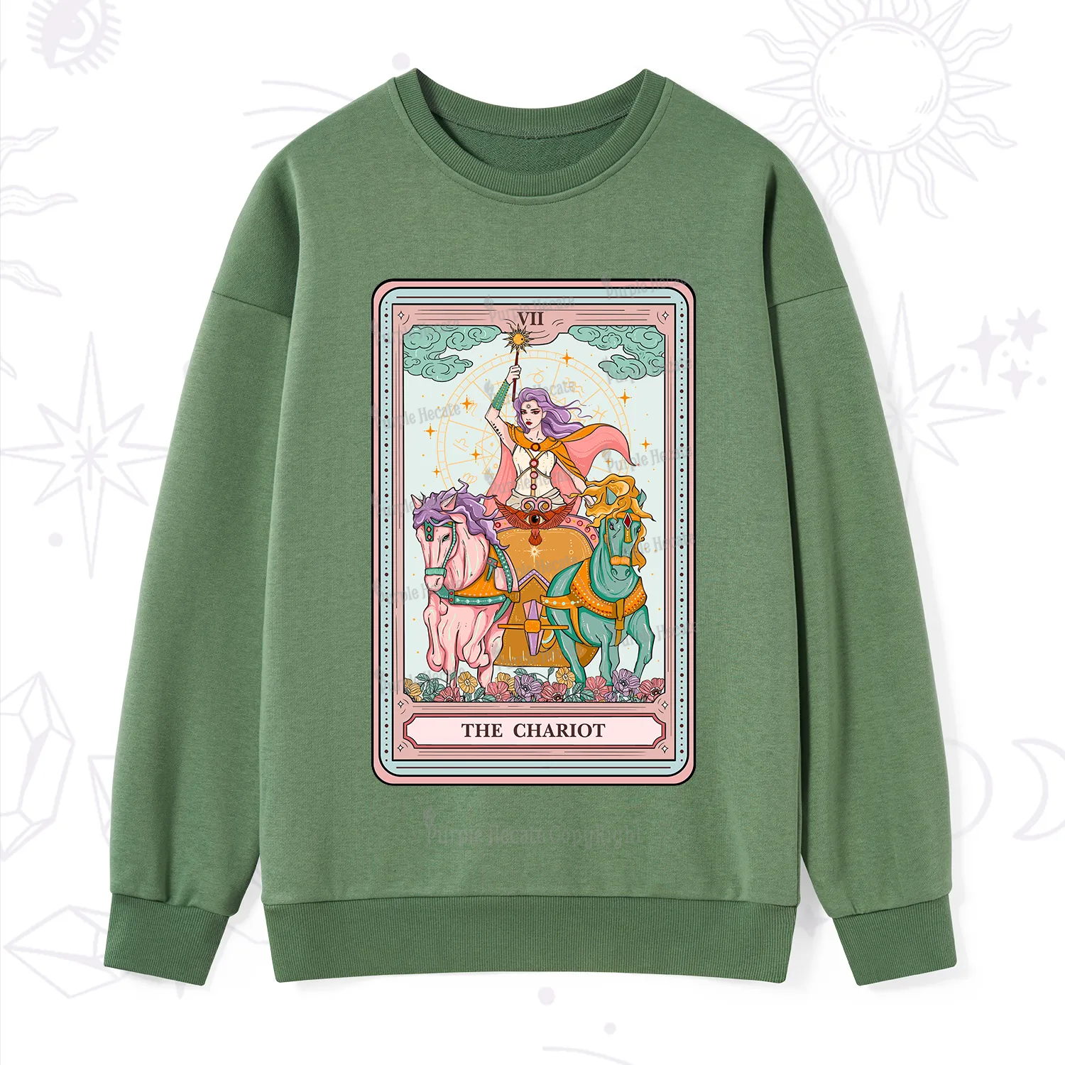 Purplehecate The Chariot Tarot Sweatshirt