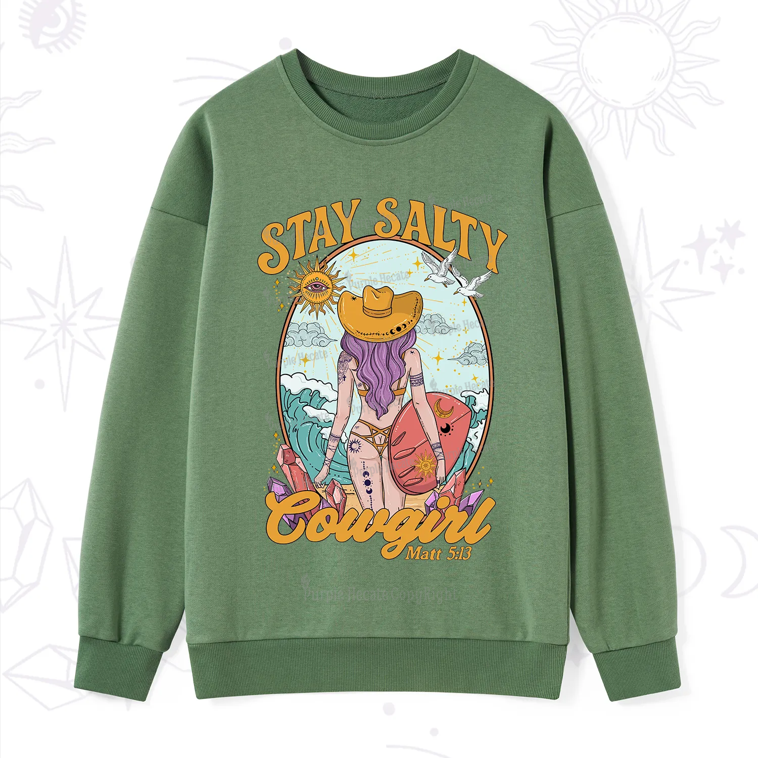 Purplehecate Stay Salty Cowgirl Sweatshirt
