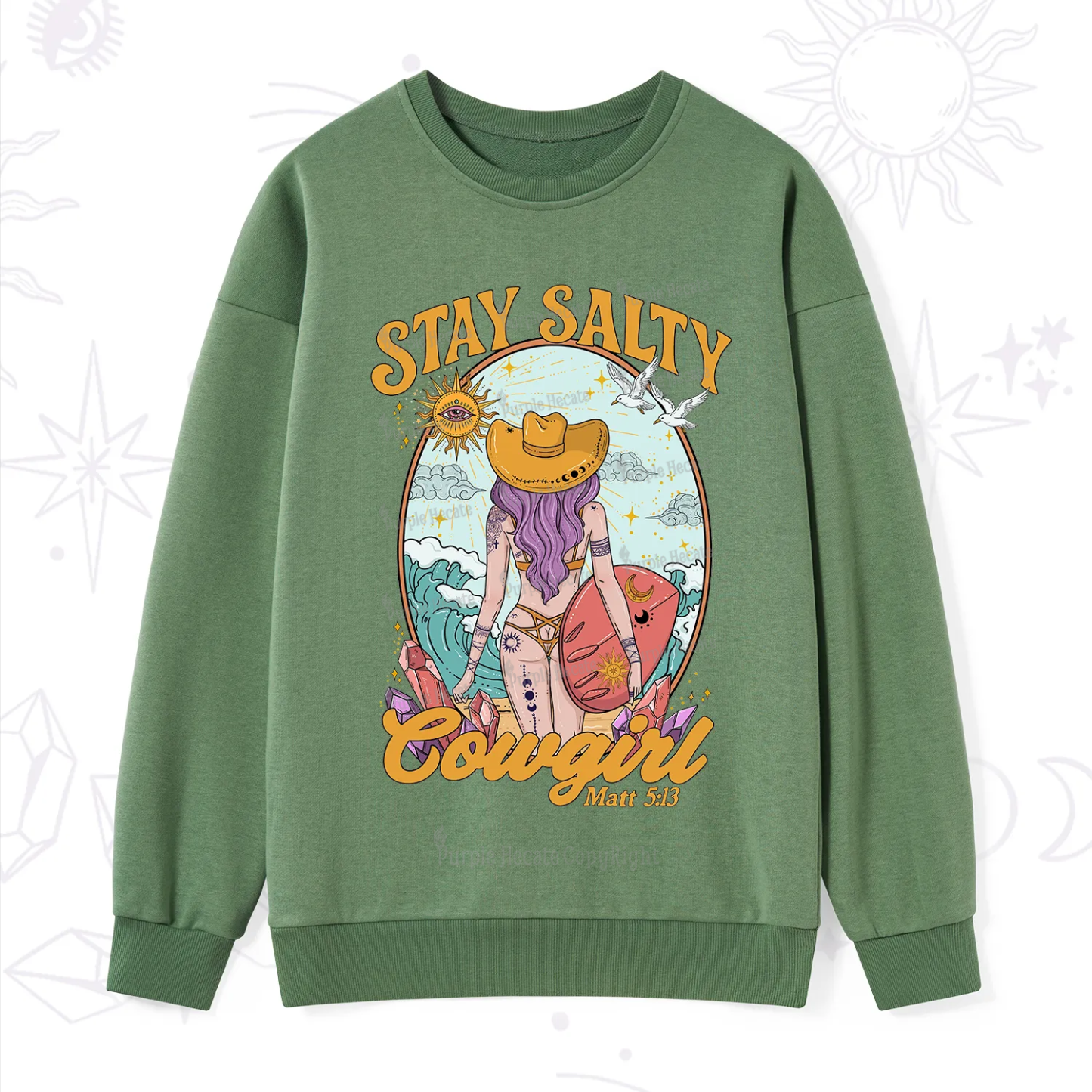 Purplehecate Stay Salty Cowgirl Sweatshirt