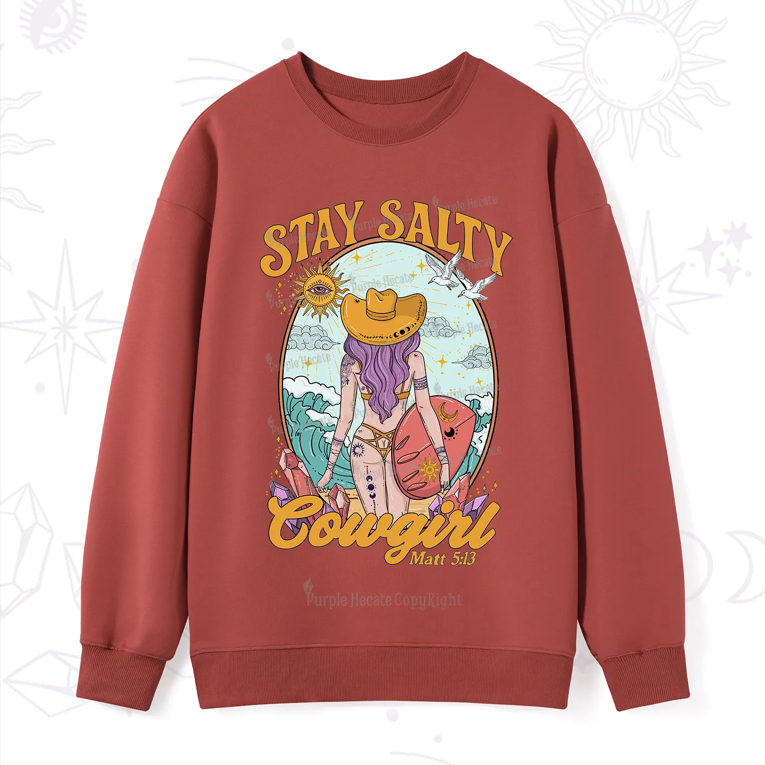 Purplehecate Stay Salty Cowgirl Sweatshirt