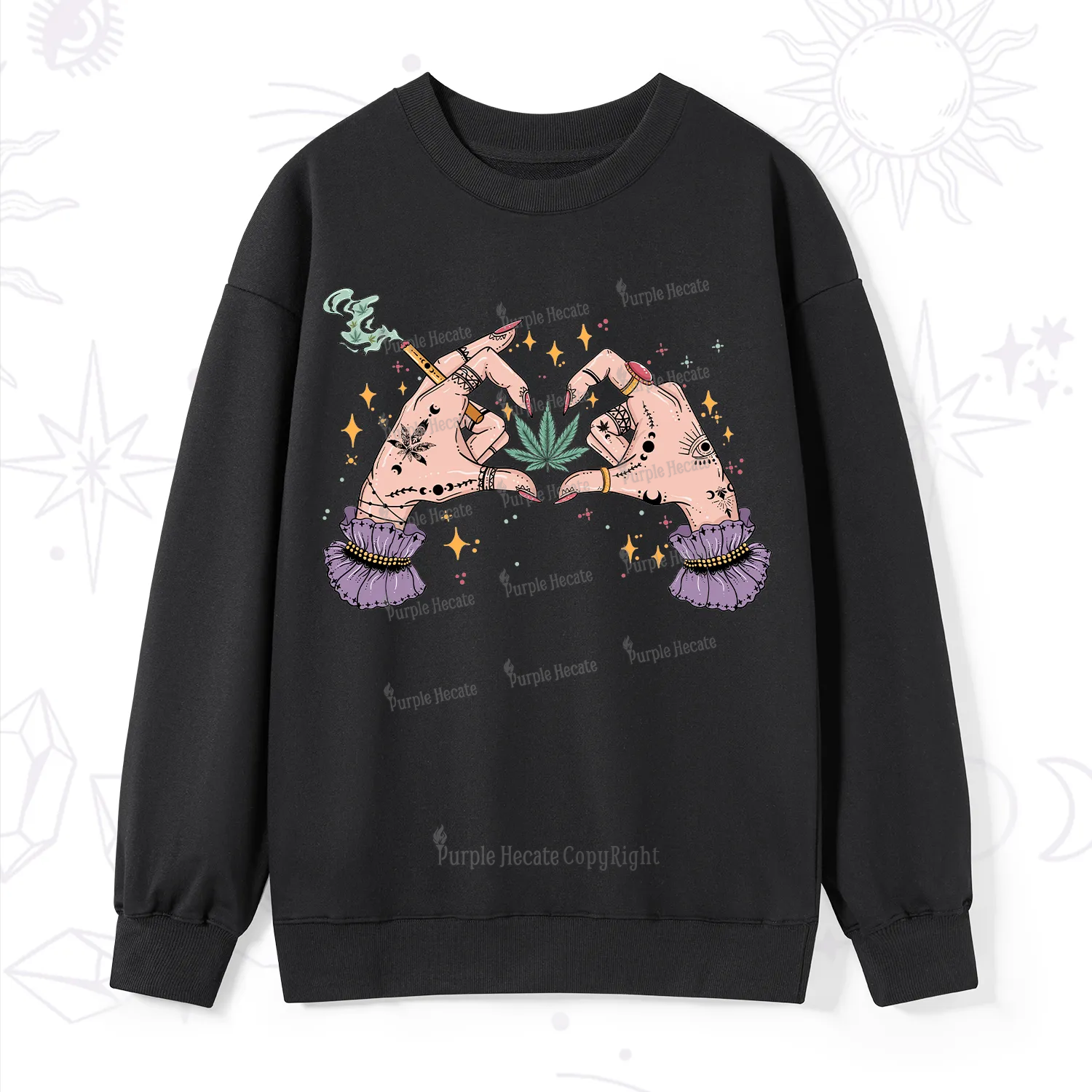 Purplehecate You're Never Alone If You Have Weed Sweatshirt