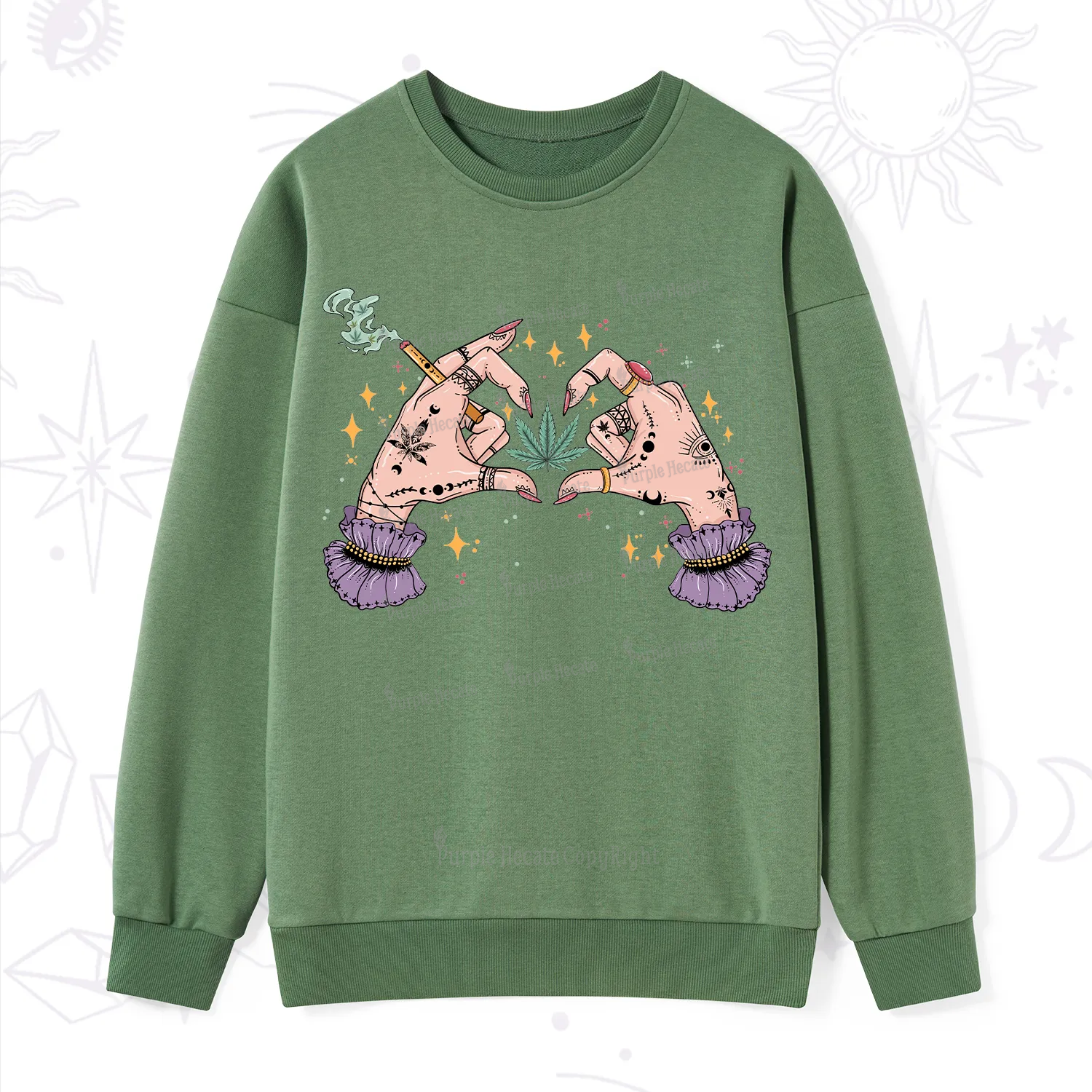 Purplehecate You're Never Alone If You Have Weed Sweatshirt