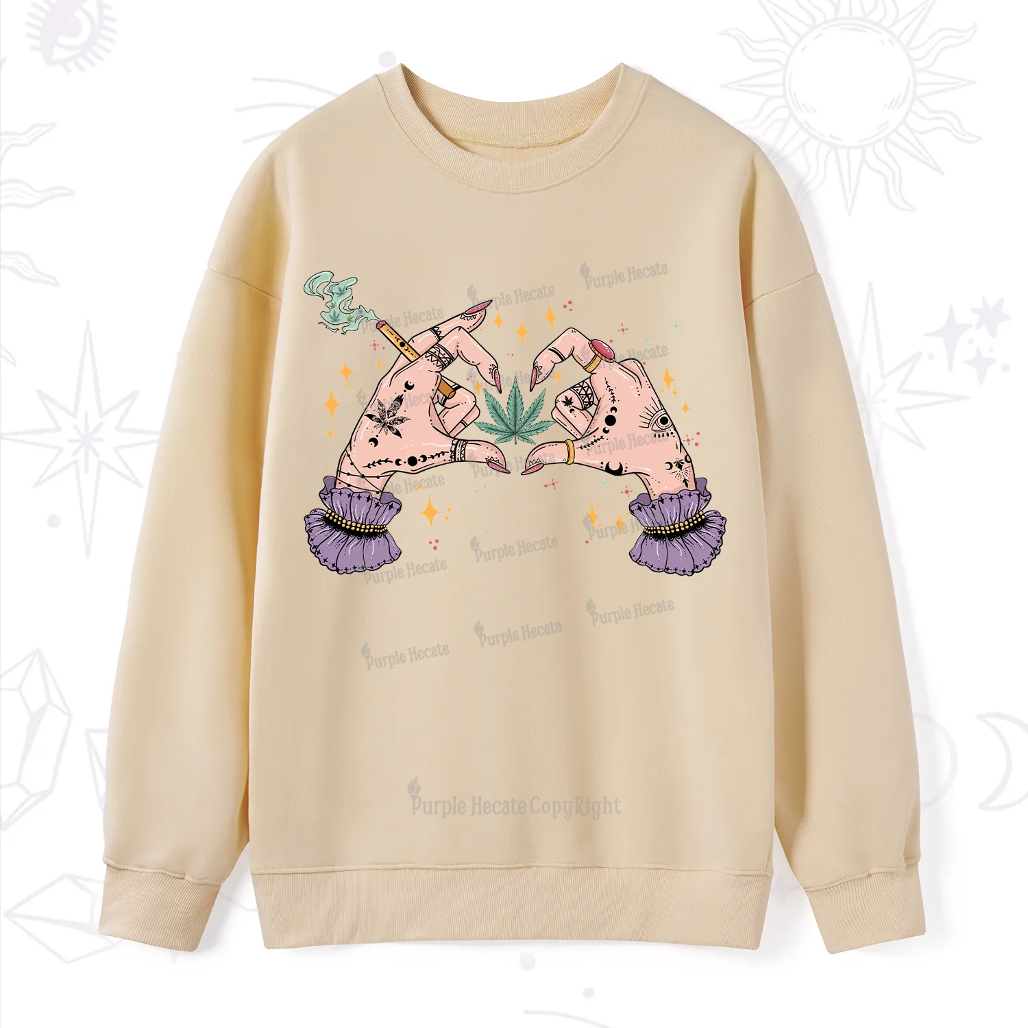 Purplehecate You're Never Alone If You Have Weed Sweatshirt
