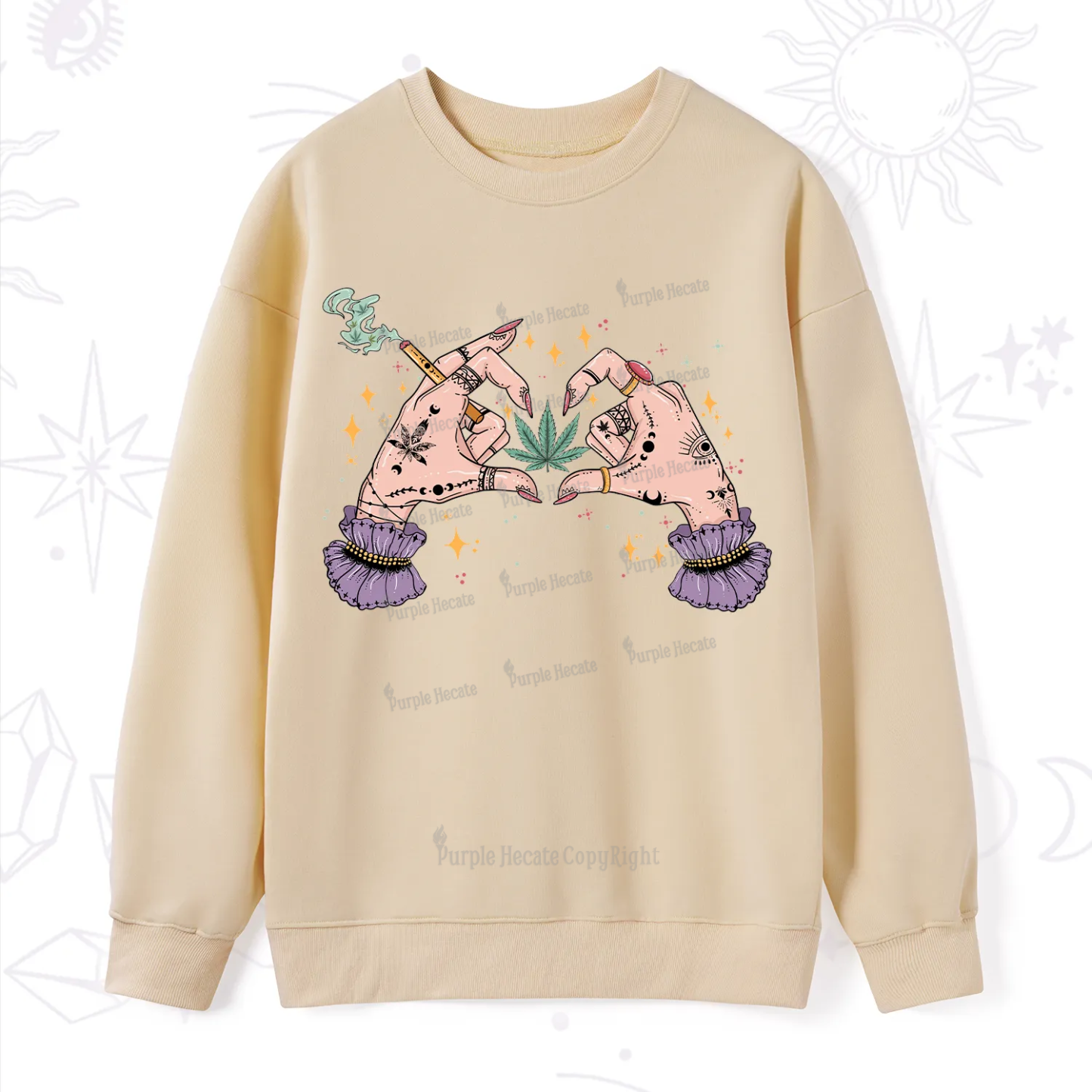Purplehecate You're Never Alone If You Have Weed Sweatshirt