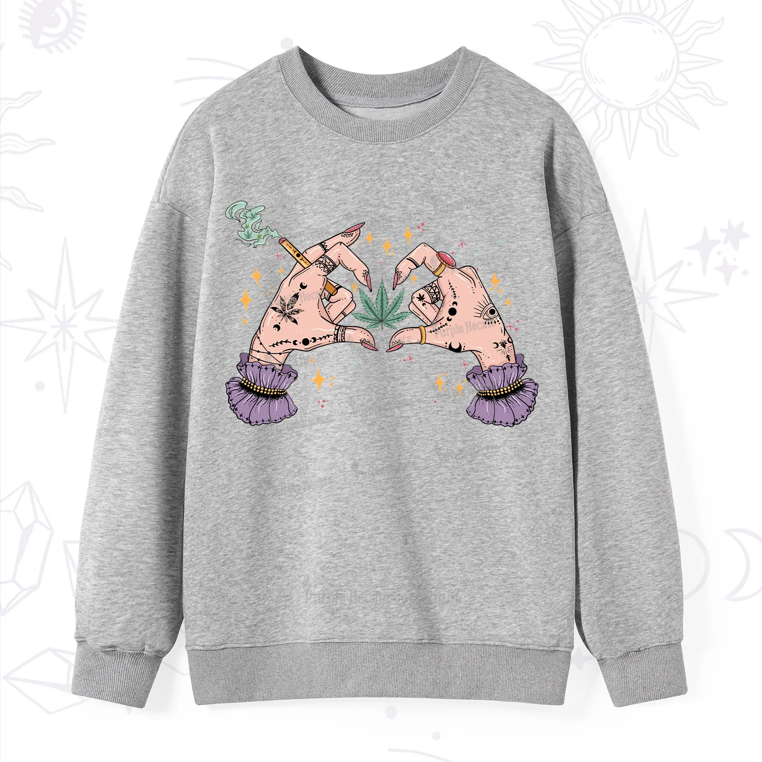 Purplehecate You're Never Alone If You Have Weed Sweatshirt