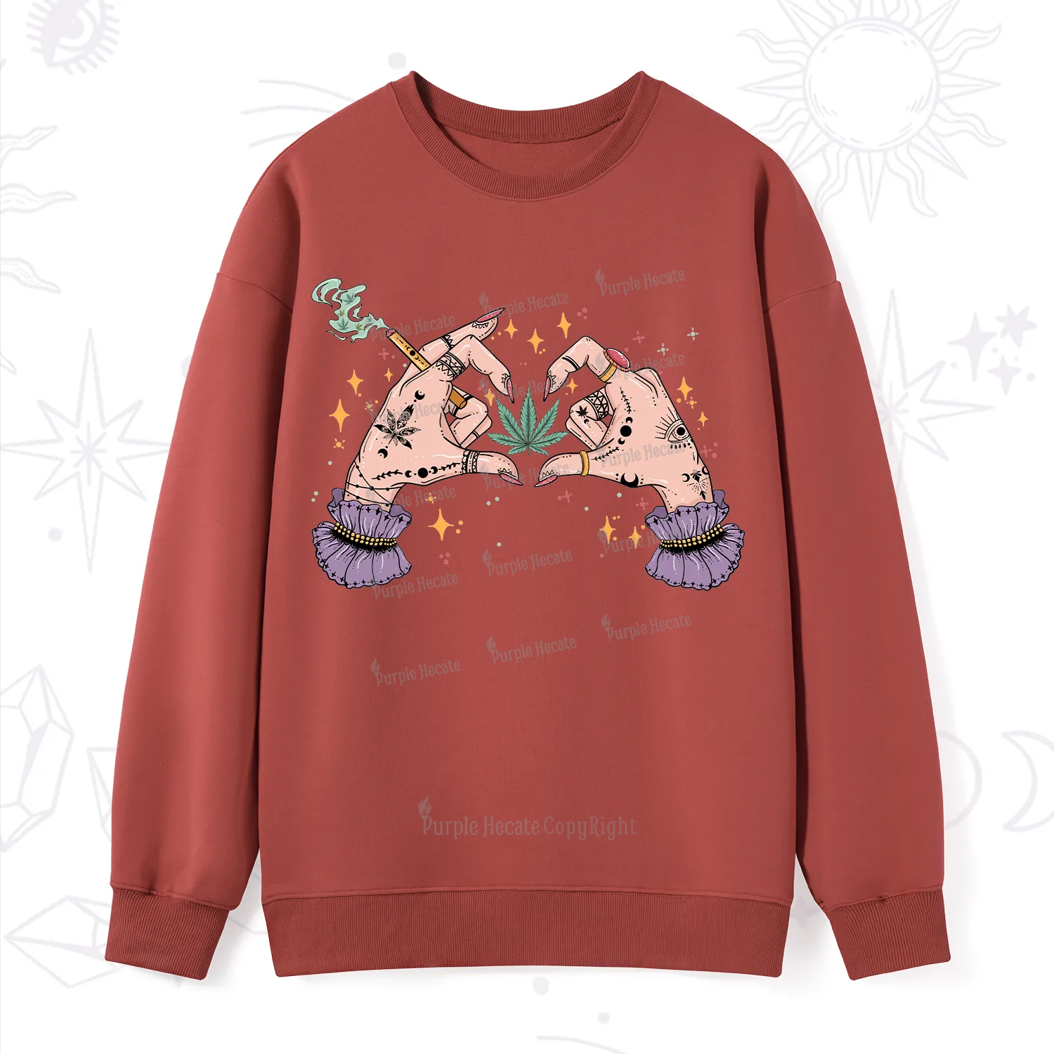 Purplehecate You're Never Alone If You Have Weed Sweatshirt