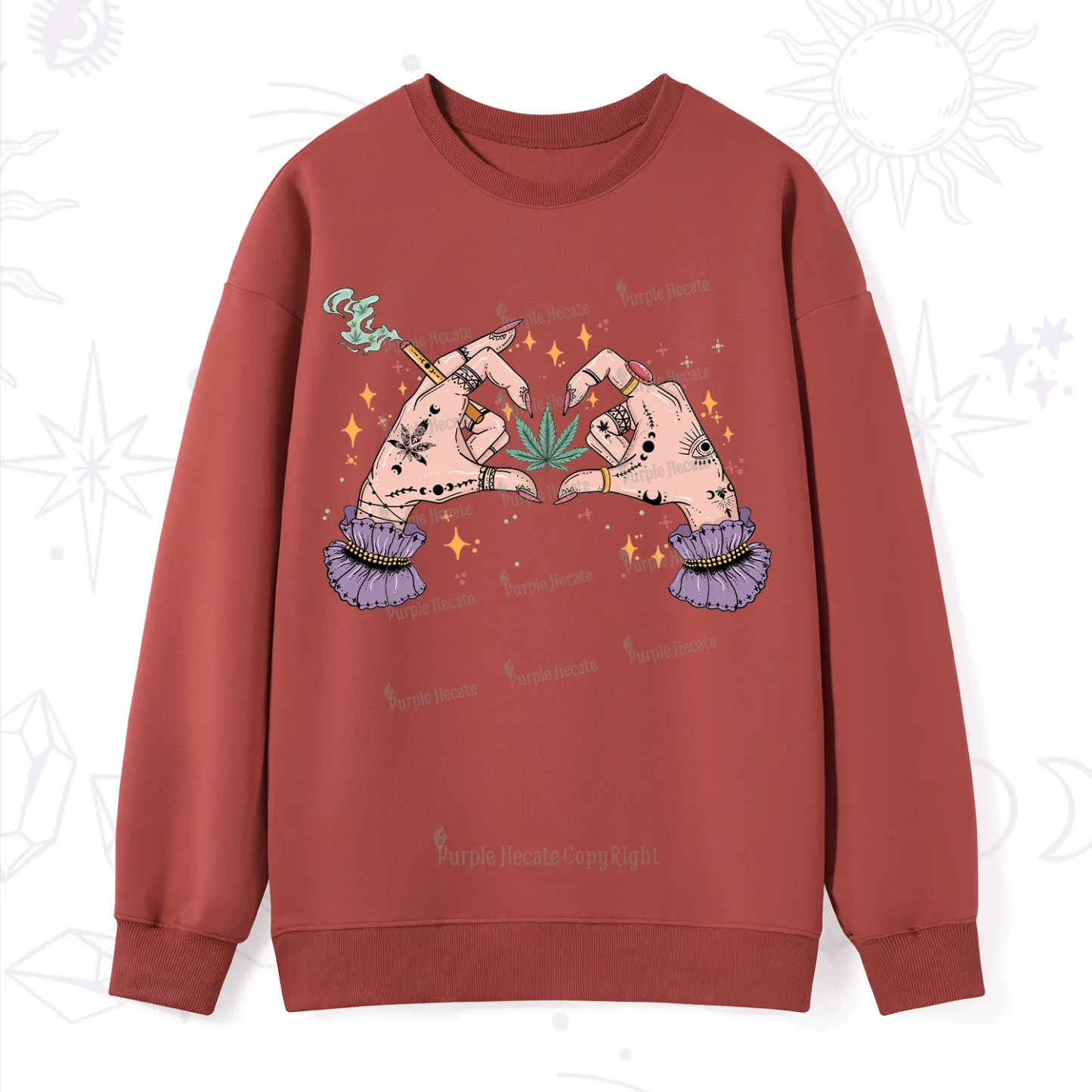 Purplehecate You're Never Alone If You Have Weed Sweatshirt