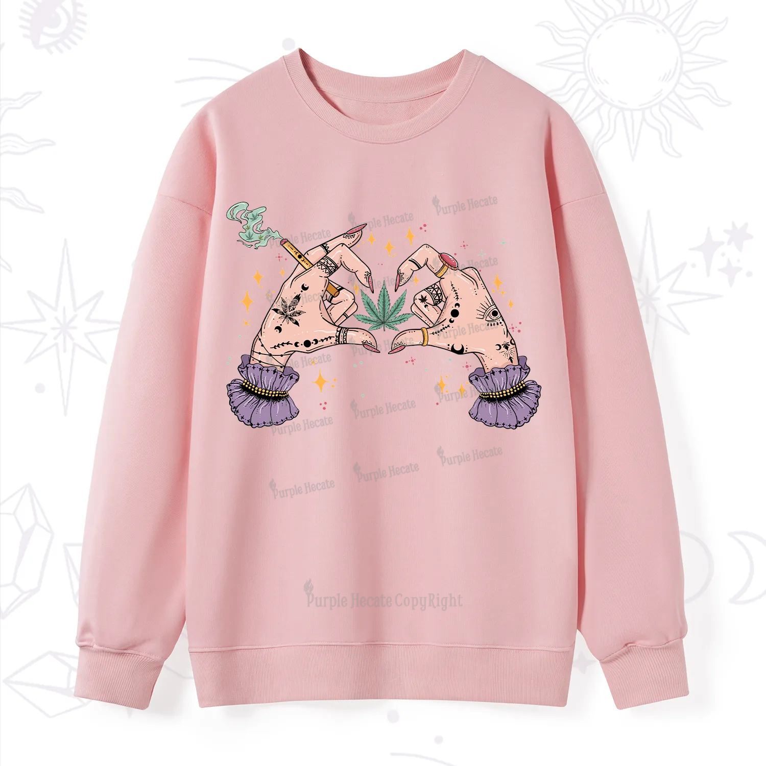 Purplehecate You're Never Alone If You Have Weed Sweatshirt