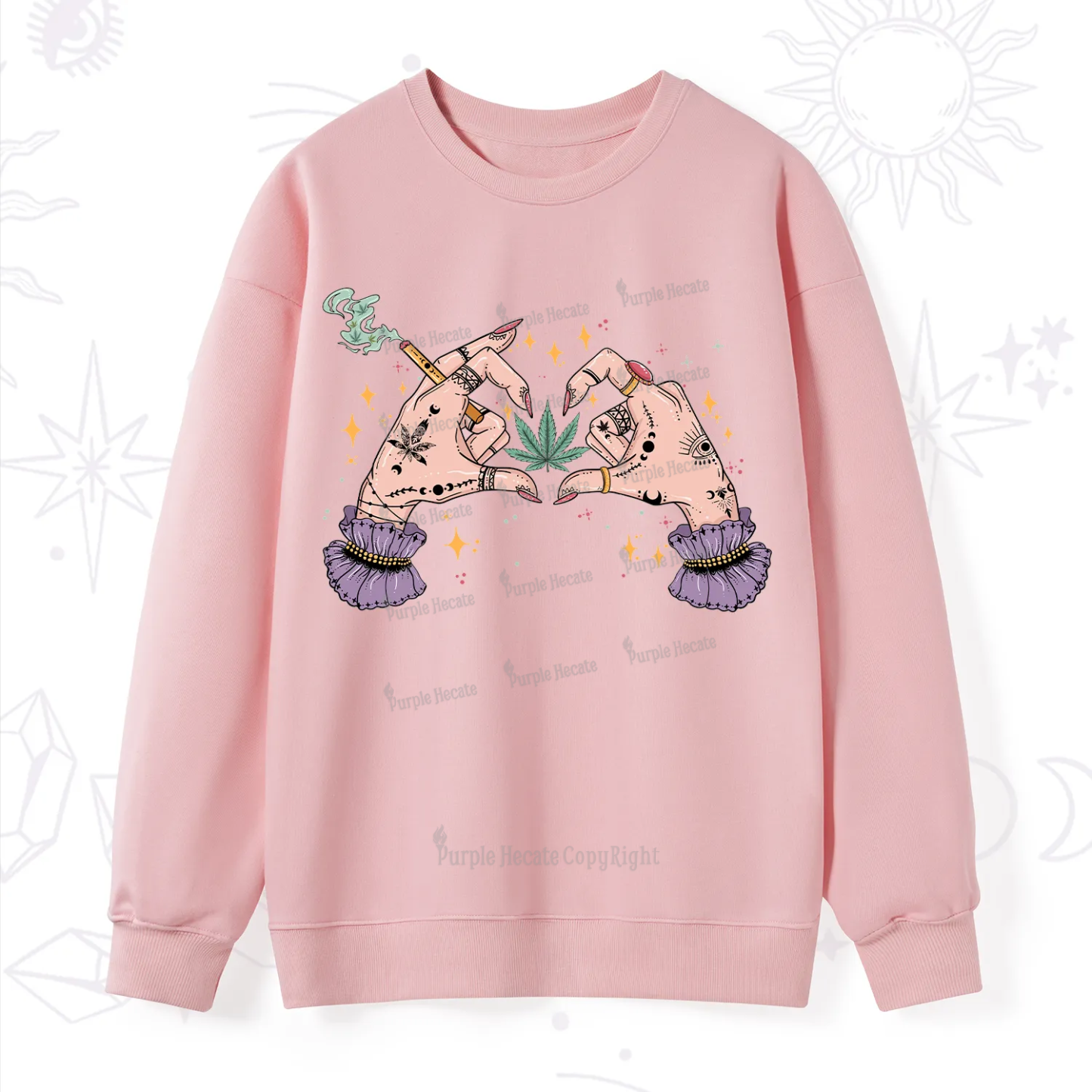 Purplehecate You're Never Alone If You Have Weed Sweatshirt