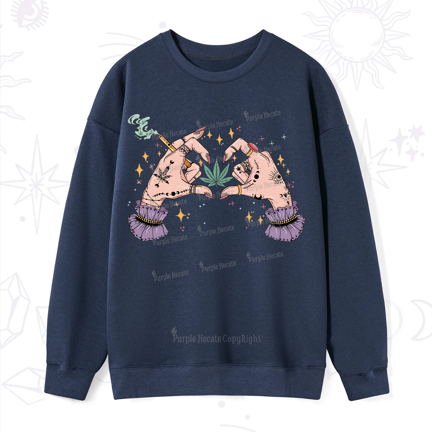 Purplehecate You're Never Alone If You Have Weed Sweatshirt