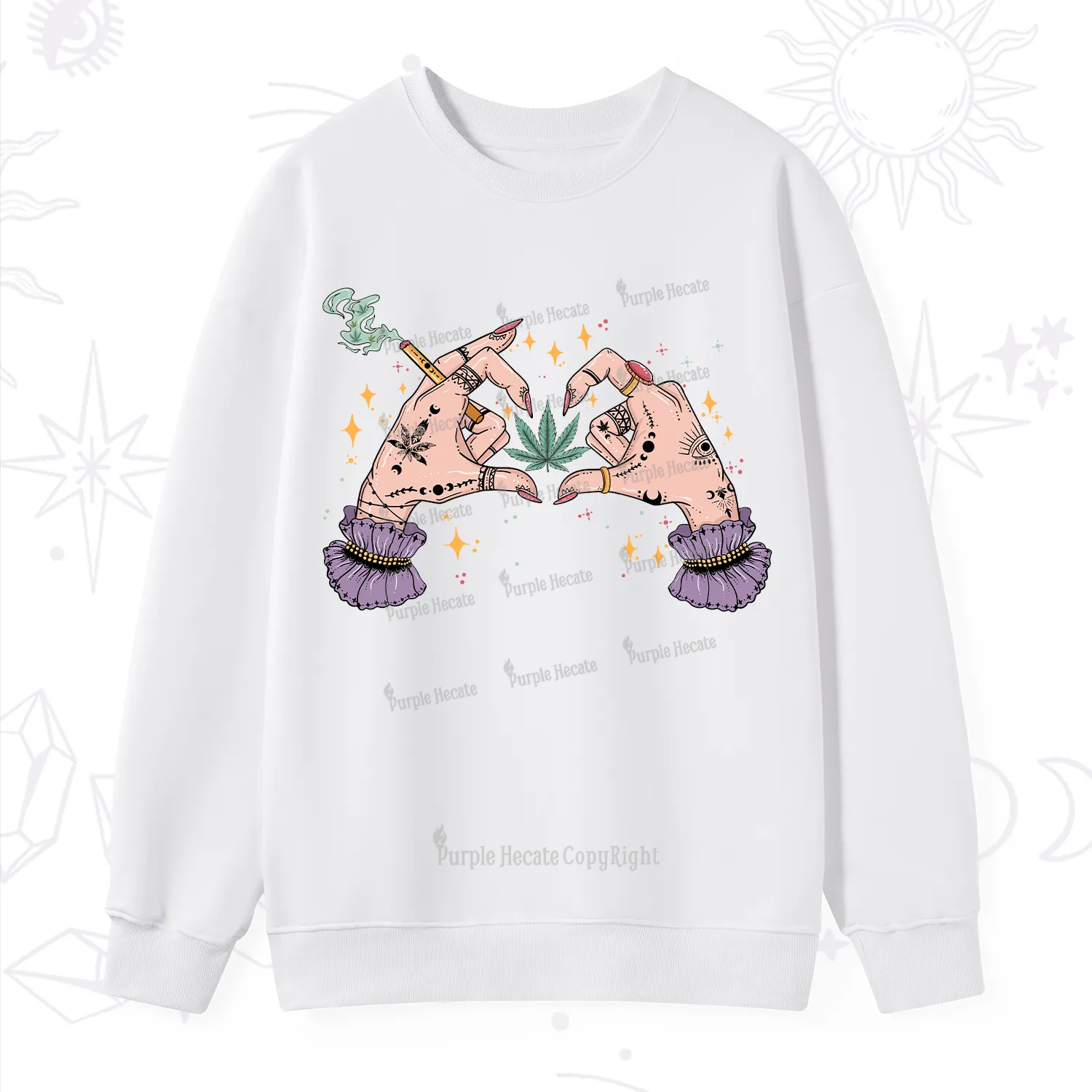 Purplehecate You're Never Alone If You Have Weed Sweatshirt