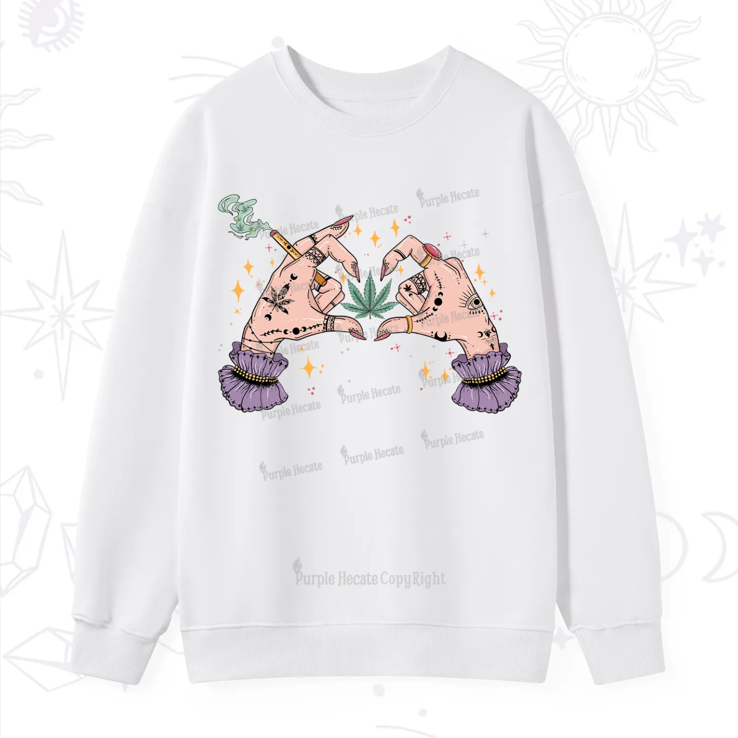 Purplehecate You're Never Alone If You Have Weed Sweatshirt