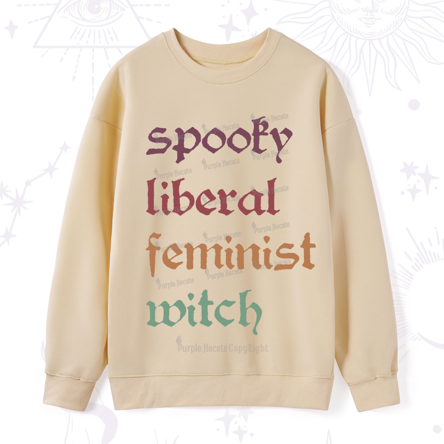 Purplehecate Spooky Liberal Feminist Witch Sweatshirt