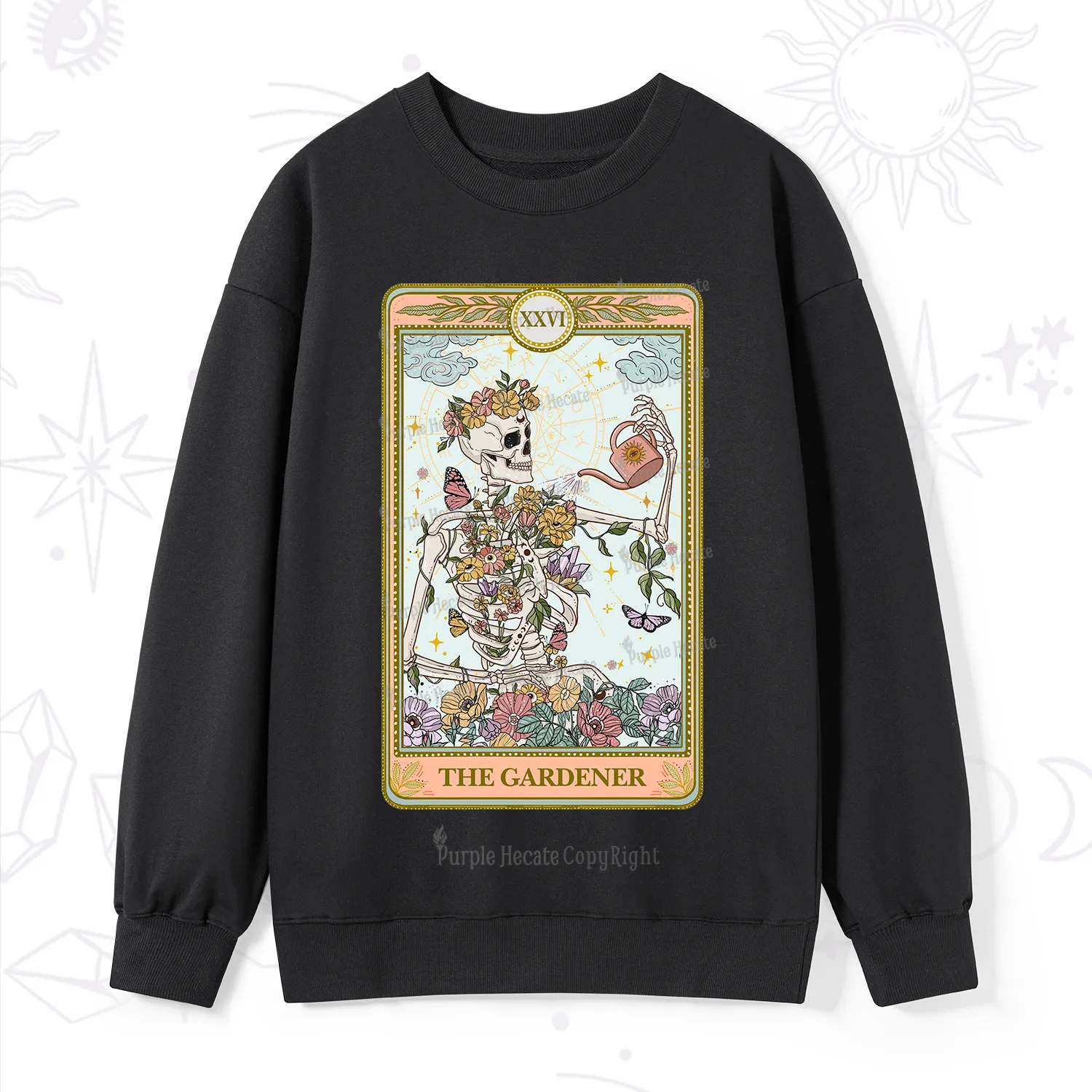 Purplehecate The Skeleton Gardener Tarot Sweatshirt