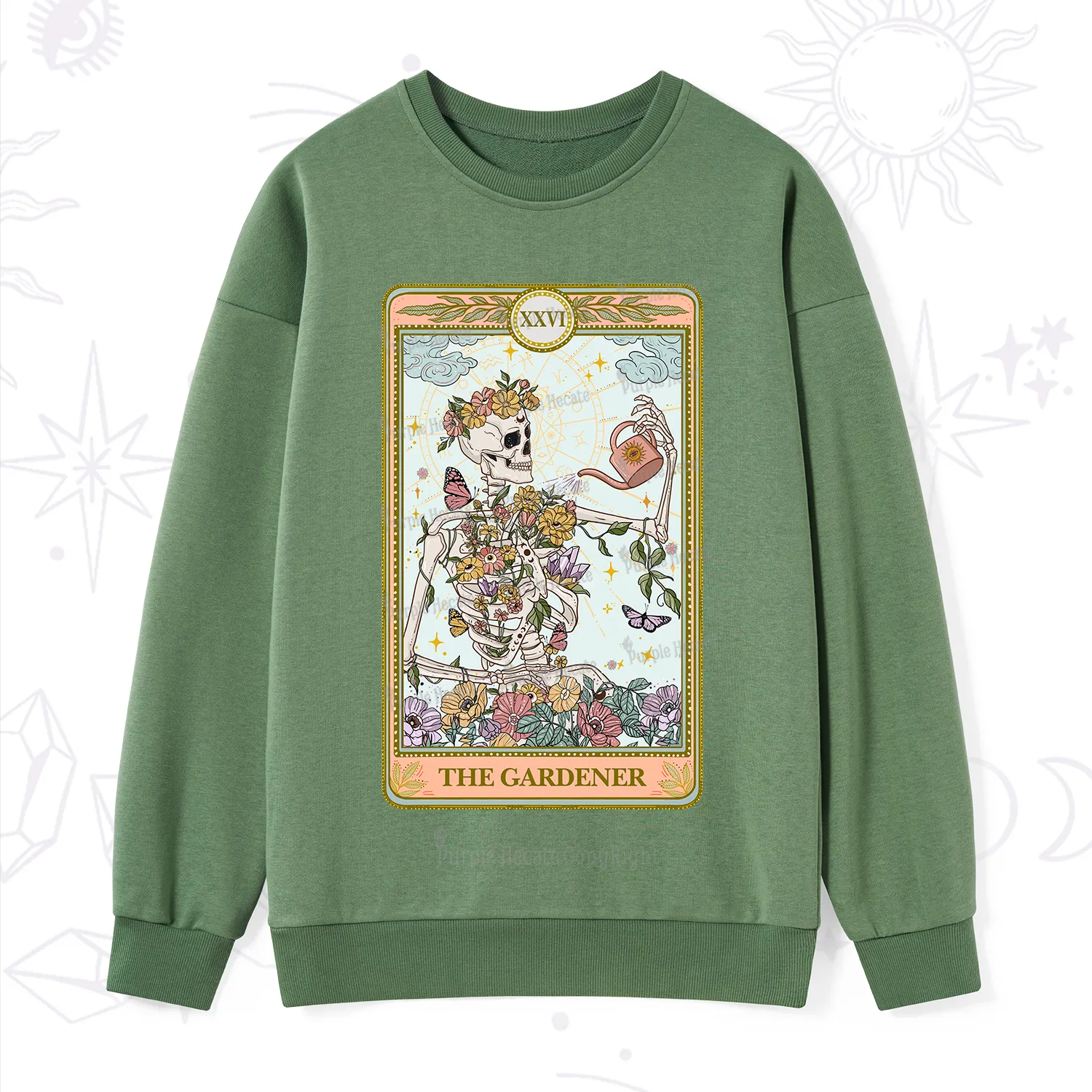 Purplehecate The Skeleton Gardener Tarot Sweatshirt