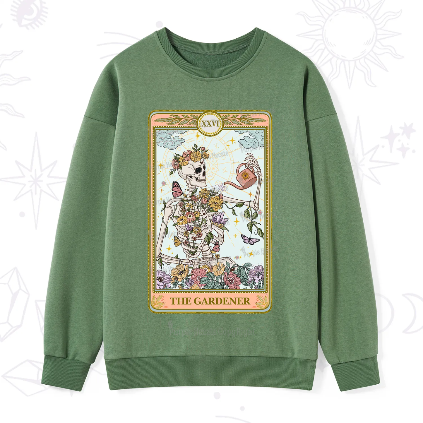 Purplehecate The Skeleton Gardener Tarot Sweatshirt