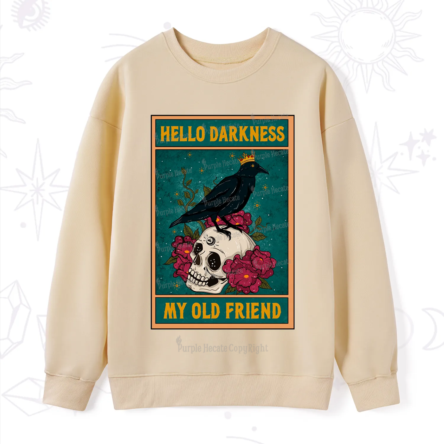 Purplehecate The Hello Darkness My Old Friend Oracle Card Sweatshirt