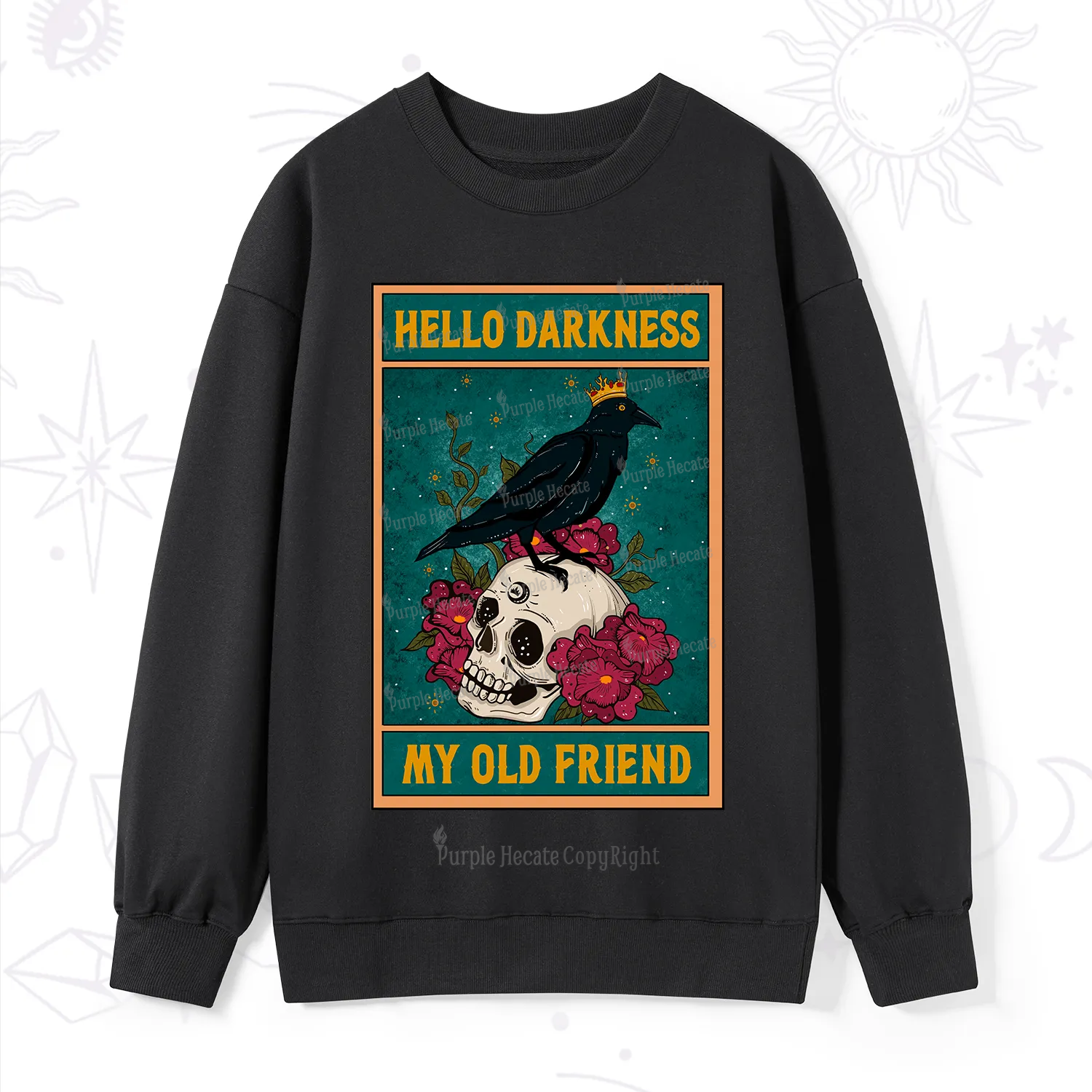 Purplehecate The Hello Darkness My Old Friend Oracle Card Sweatshirt