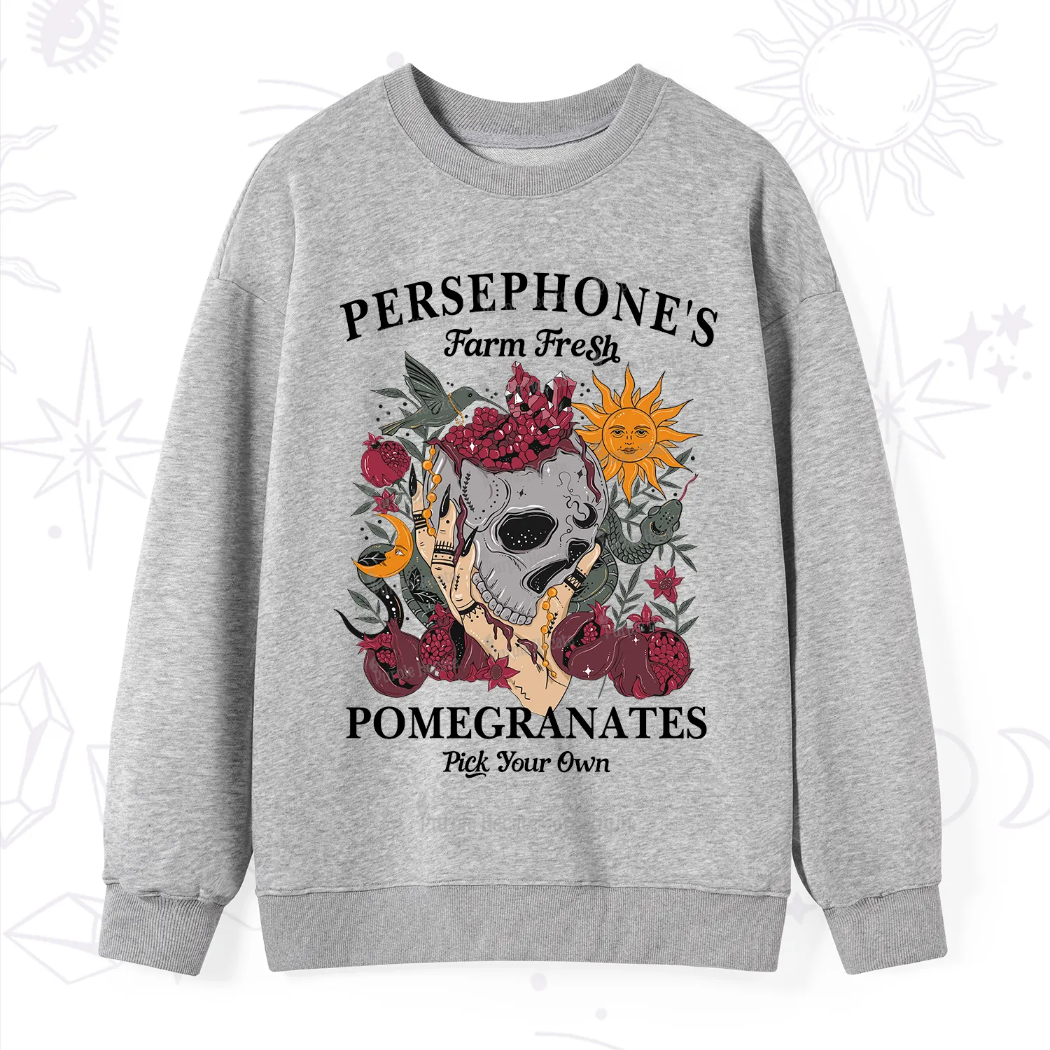 Purplehecate Persephone's Farm Fresh Pomegranates Pick Your Own Sweatshirt