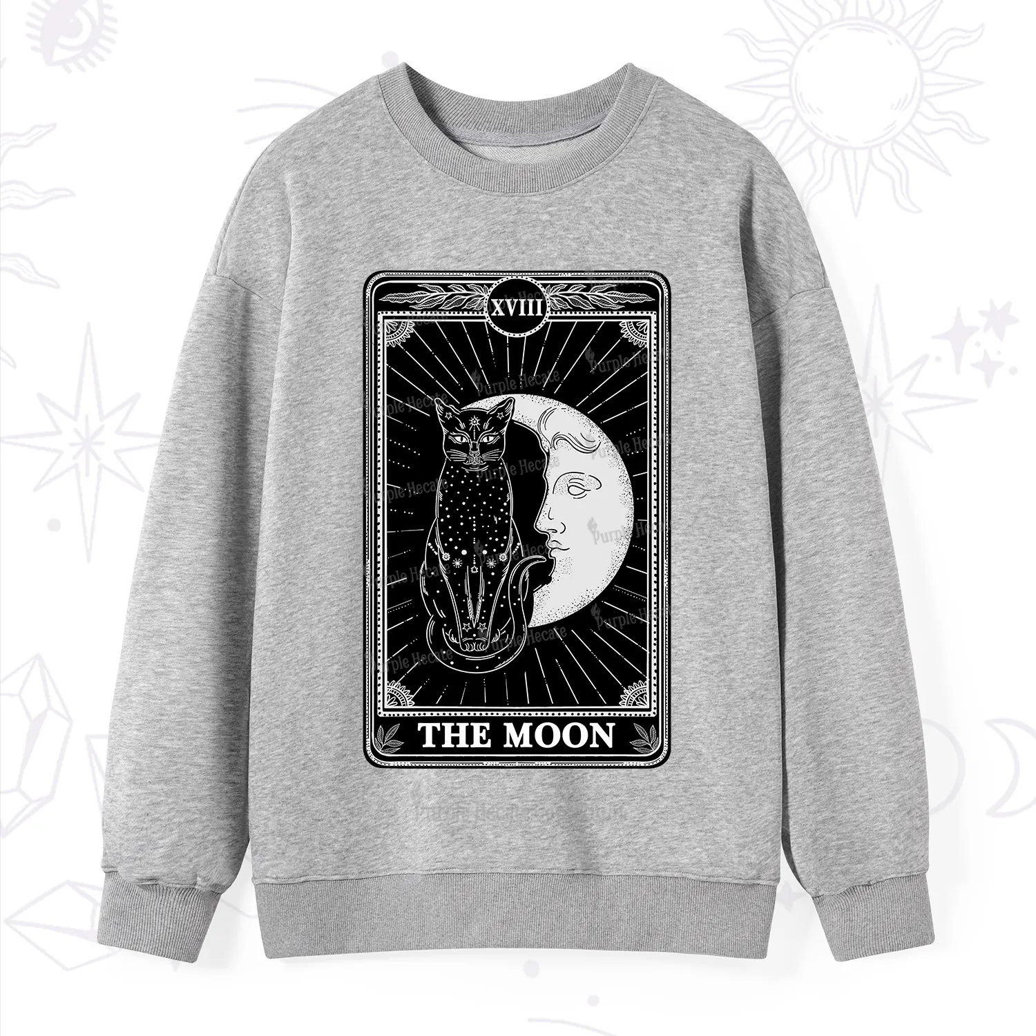 Purplehecate The Moon Tarot Card Sweatshirt