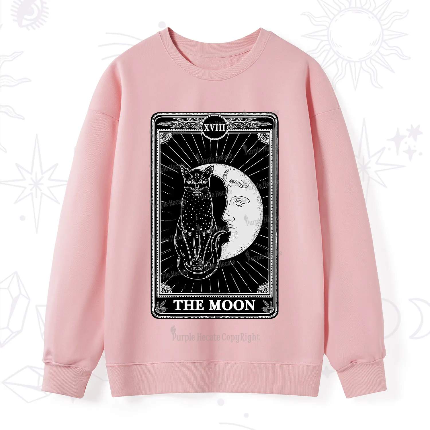 Purplehecate The Moon Tarot Card Sweatshirt