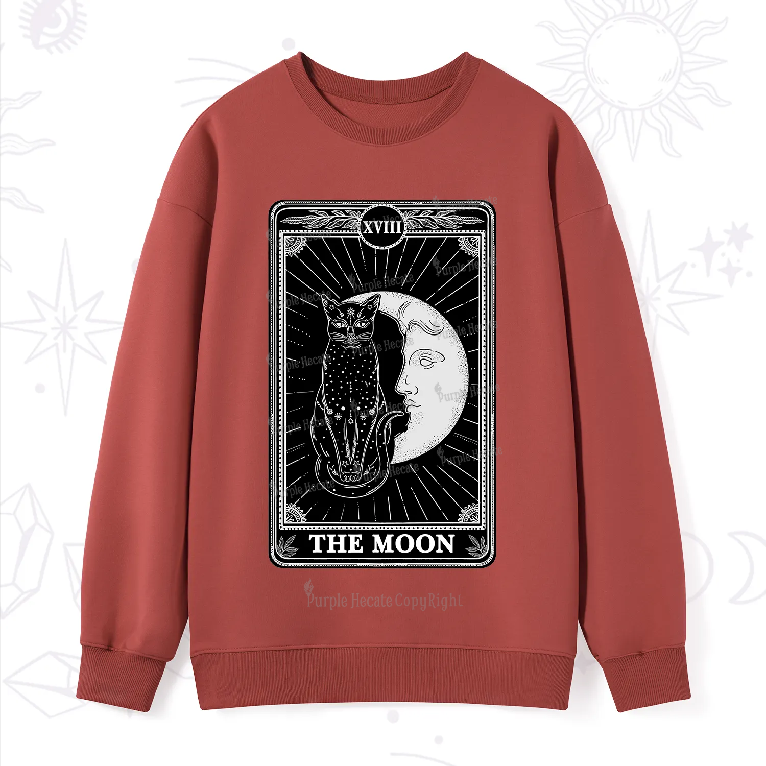Purplehecate The Moon Tarot Card Sweatshirt