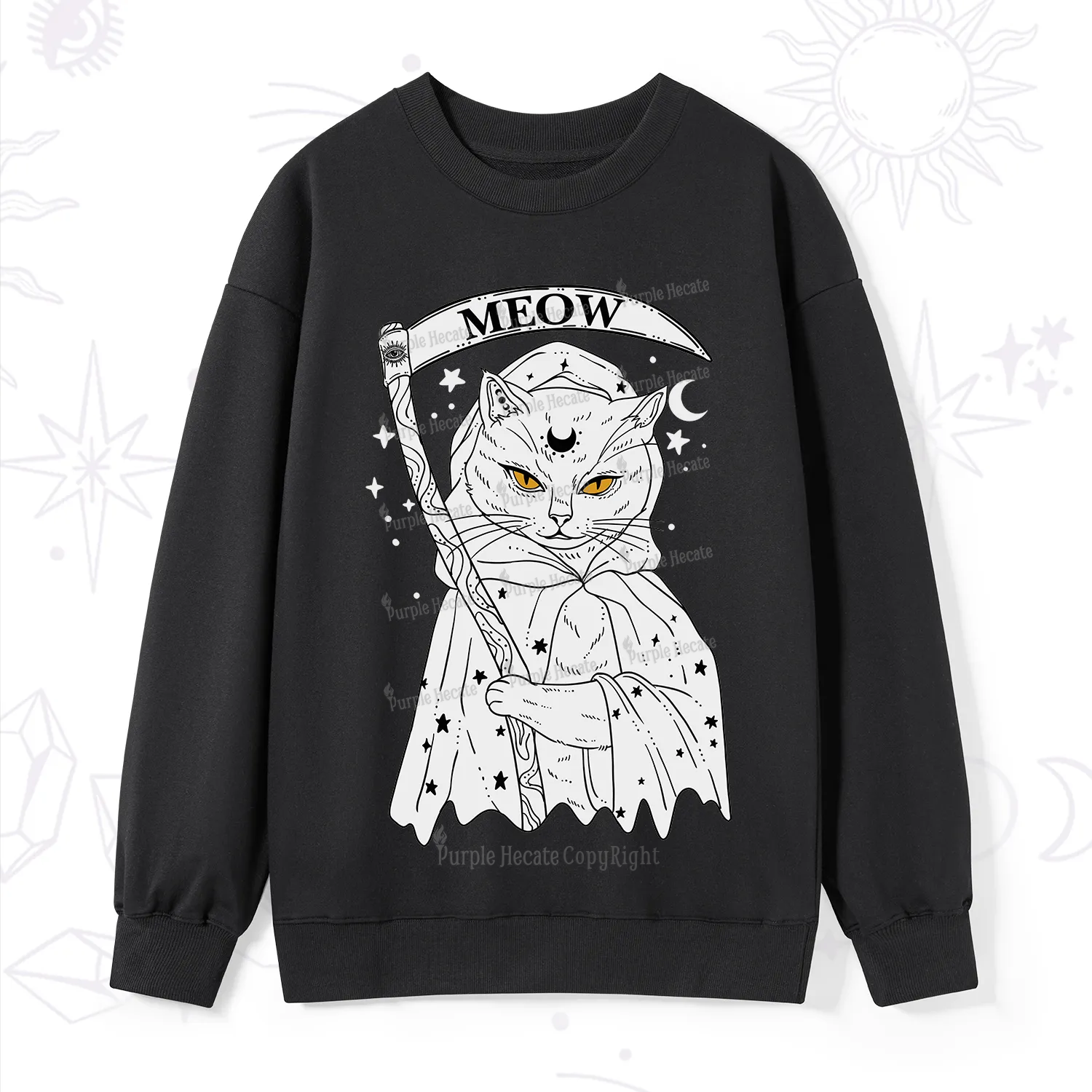 Purplehecate Grim Meow Reaper Sweatshirt