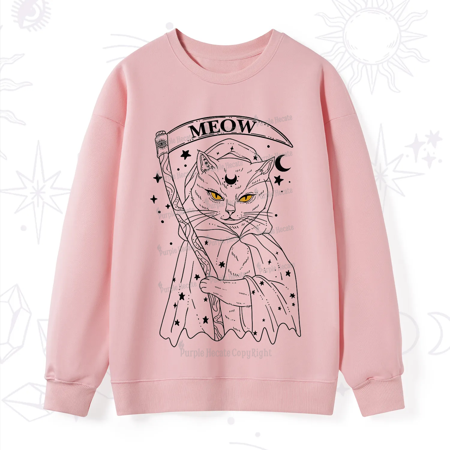 Purplehecate Grim Meow Reaper Sweatshirt