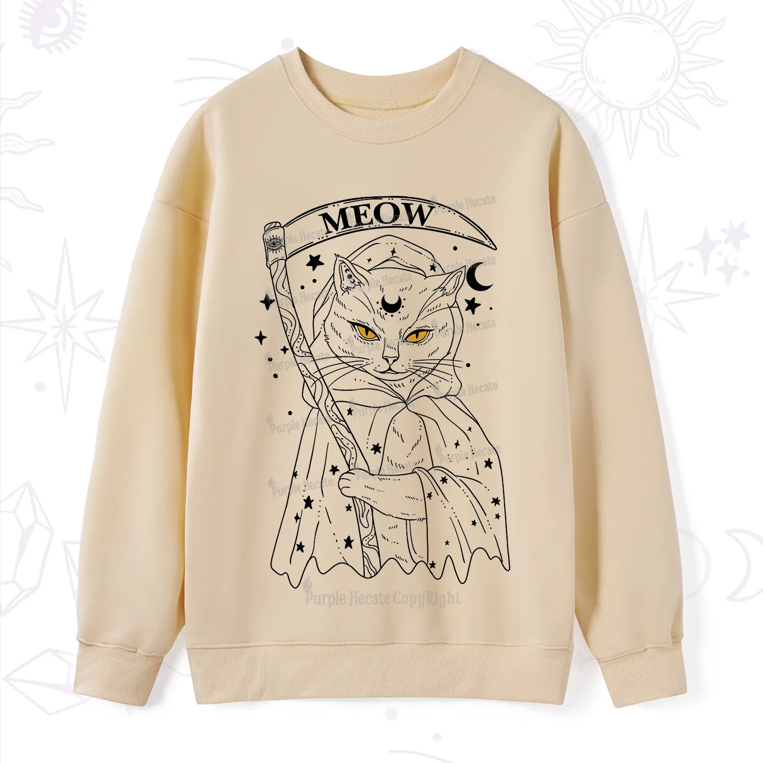 Purplehecate Grim Meow Reaper Sweatshirt