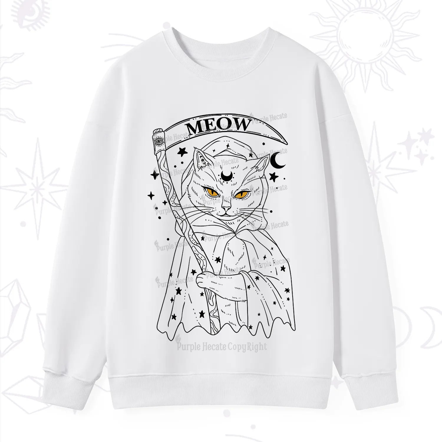 Purplehecate Grim Meow Reaper Sweatshirt