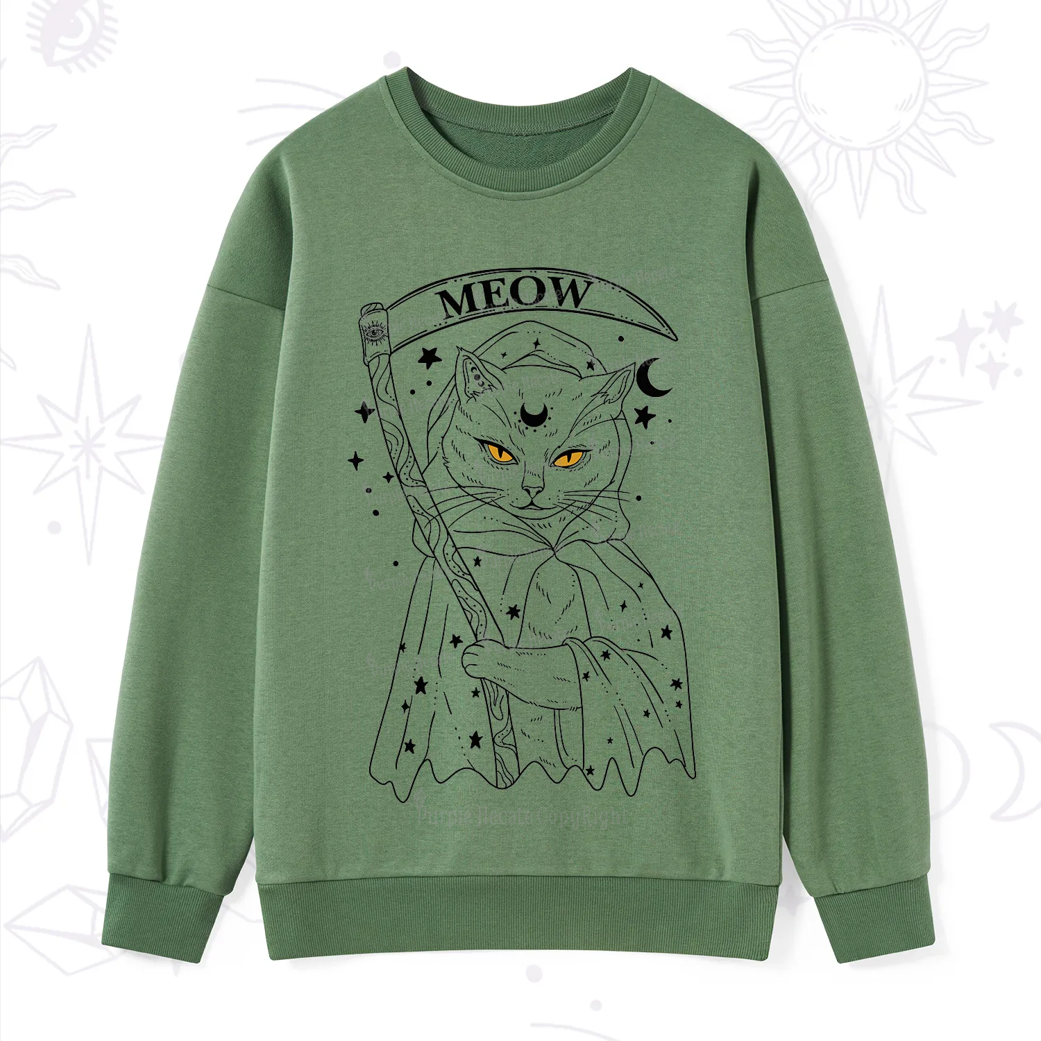 Purplehecate Grim Meow Reaper Sweatshirt
