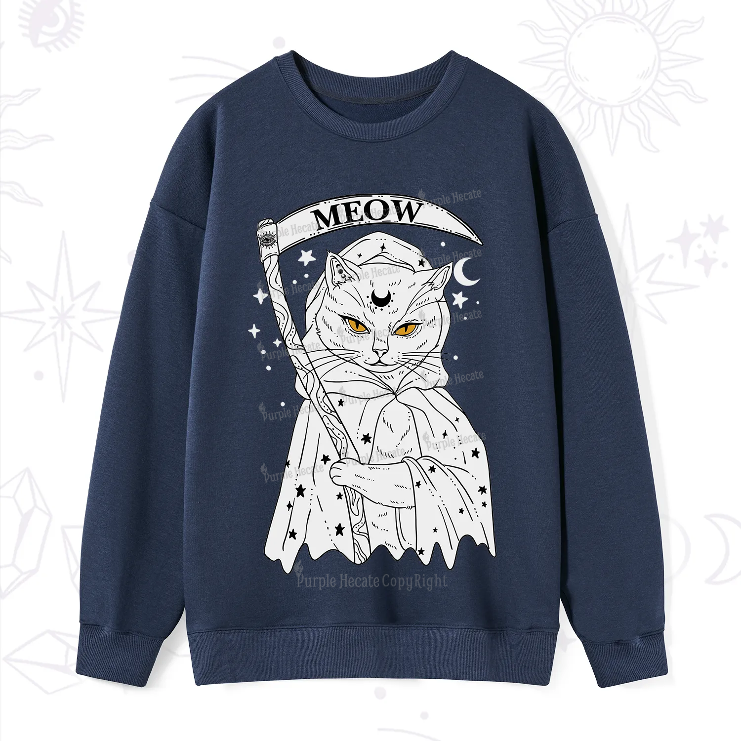 Purplehecate Grim Meow Reaper Sweatshirt