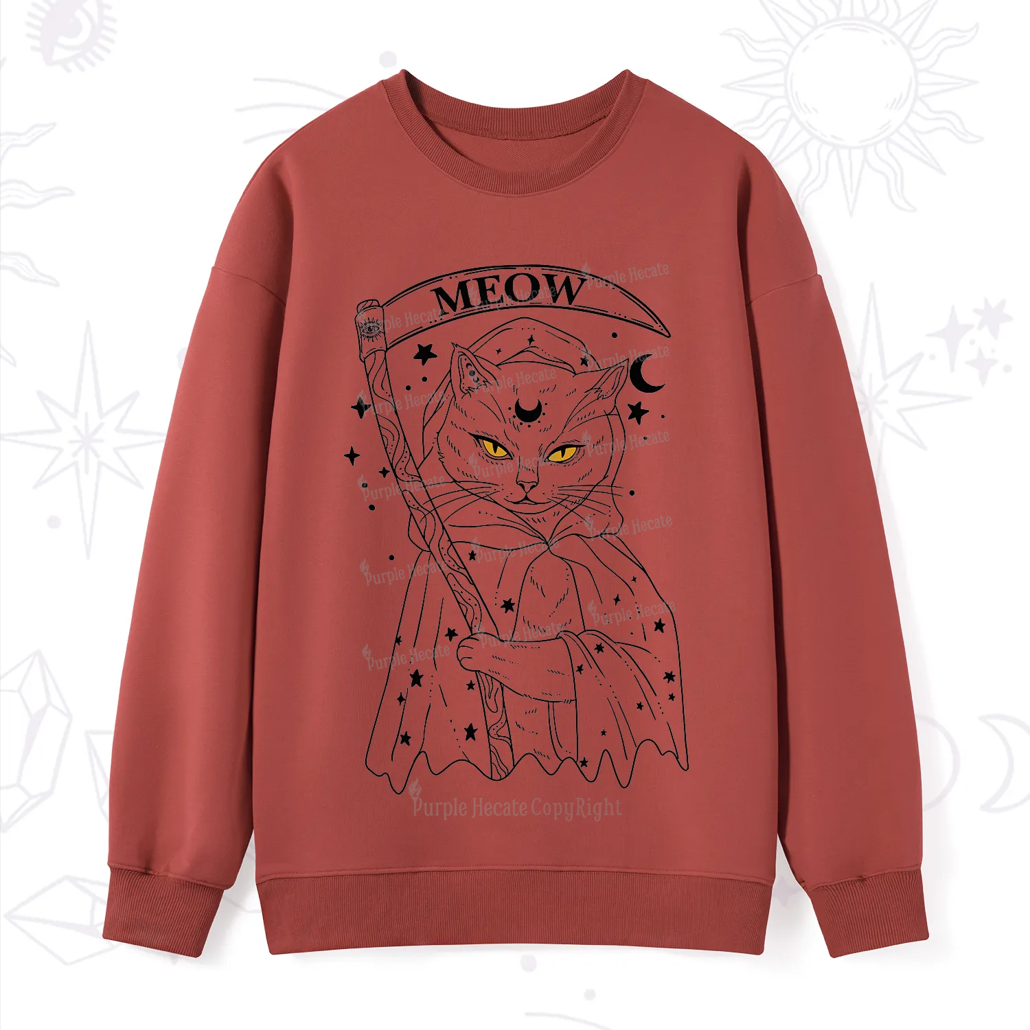 Purplehecate Grim Meow Reaper Sweatshirt
