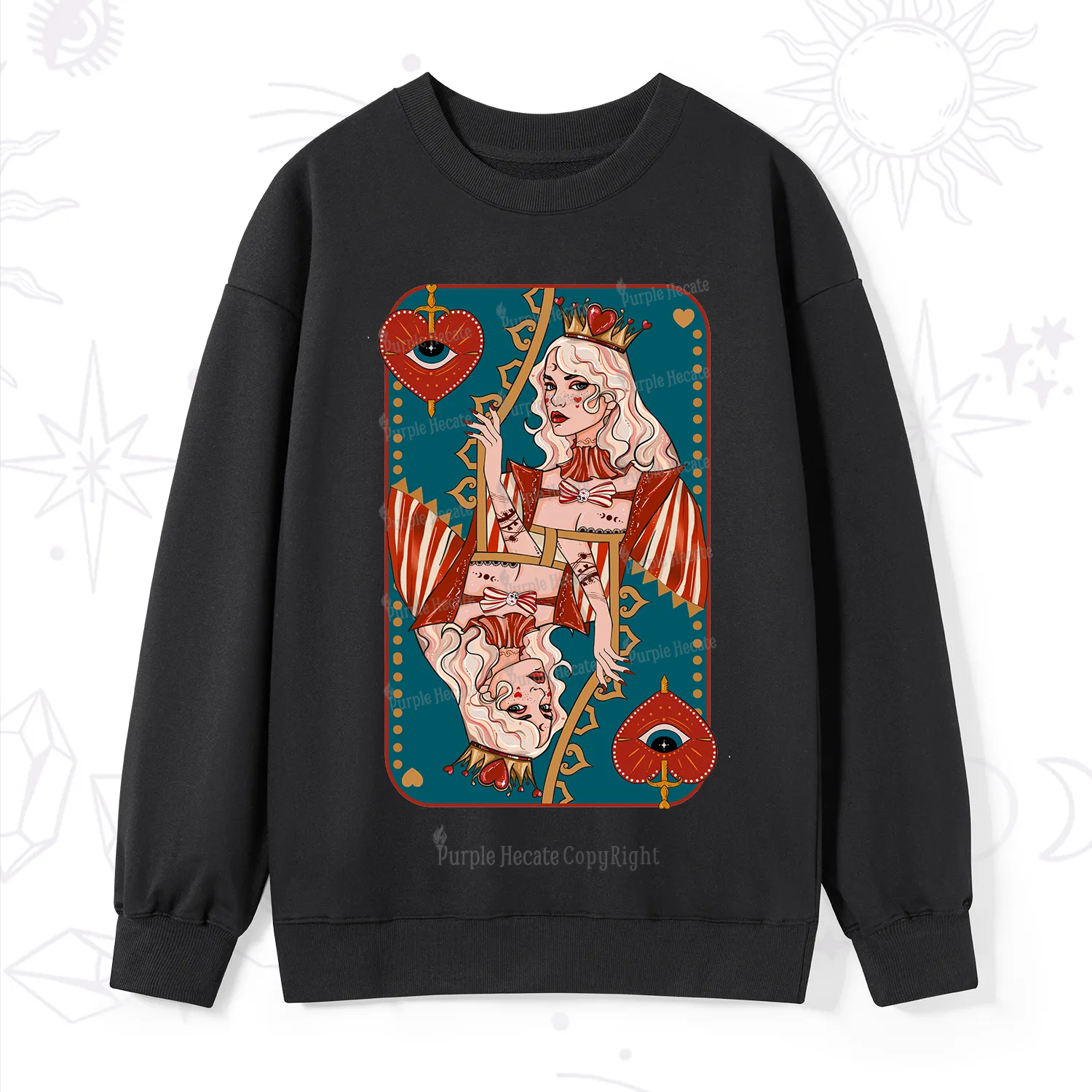 Purplehecate Mystic Queen of Hearts Sweatshirt