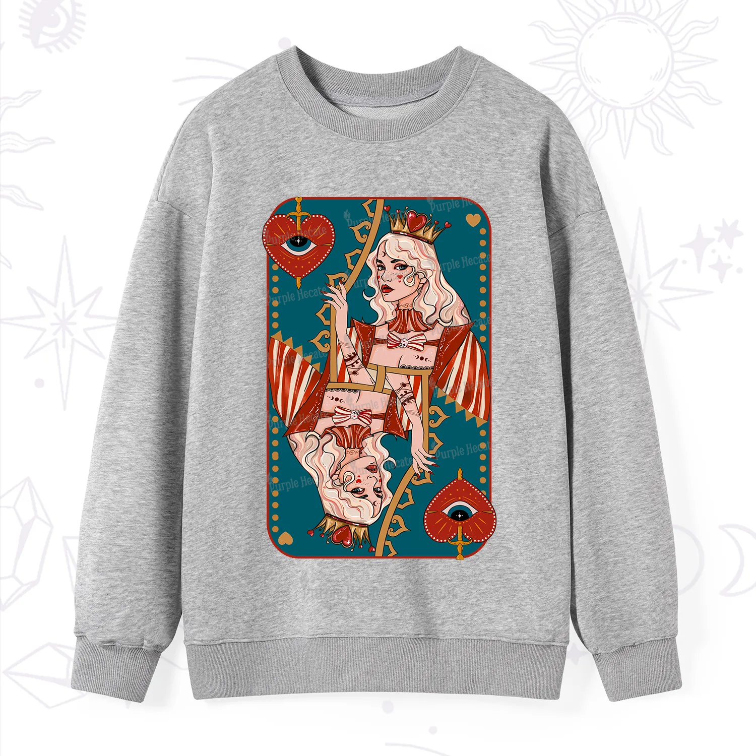 Purplehecate Mystic Queen of Hearts Sweatshirt