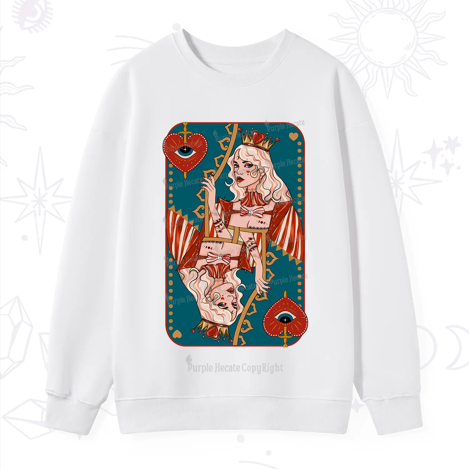 Purplehecate Mystic Queen of Hearts Sweatshirt