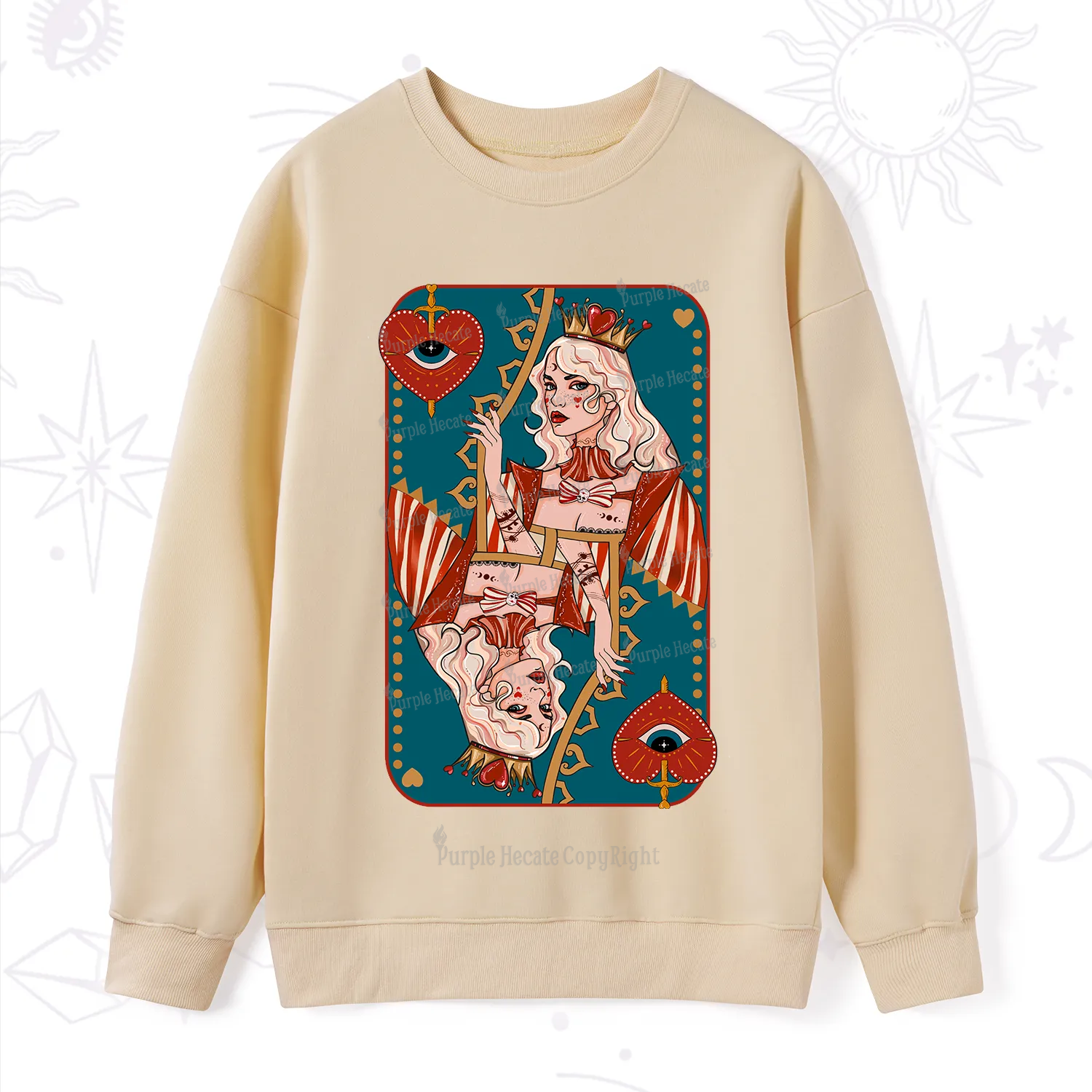 Purplehecate Mystic Queen of Hearts Sweatshirt