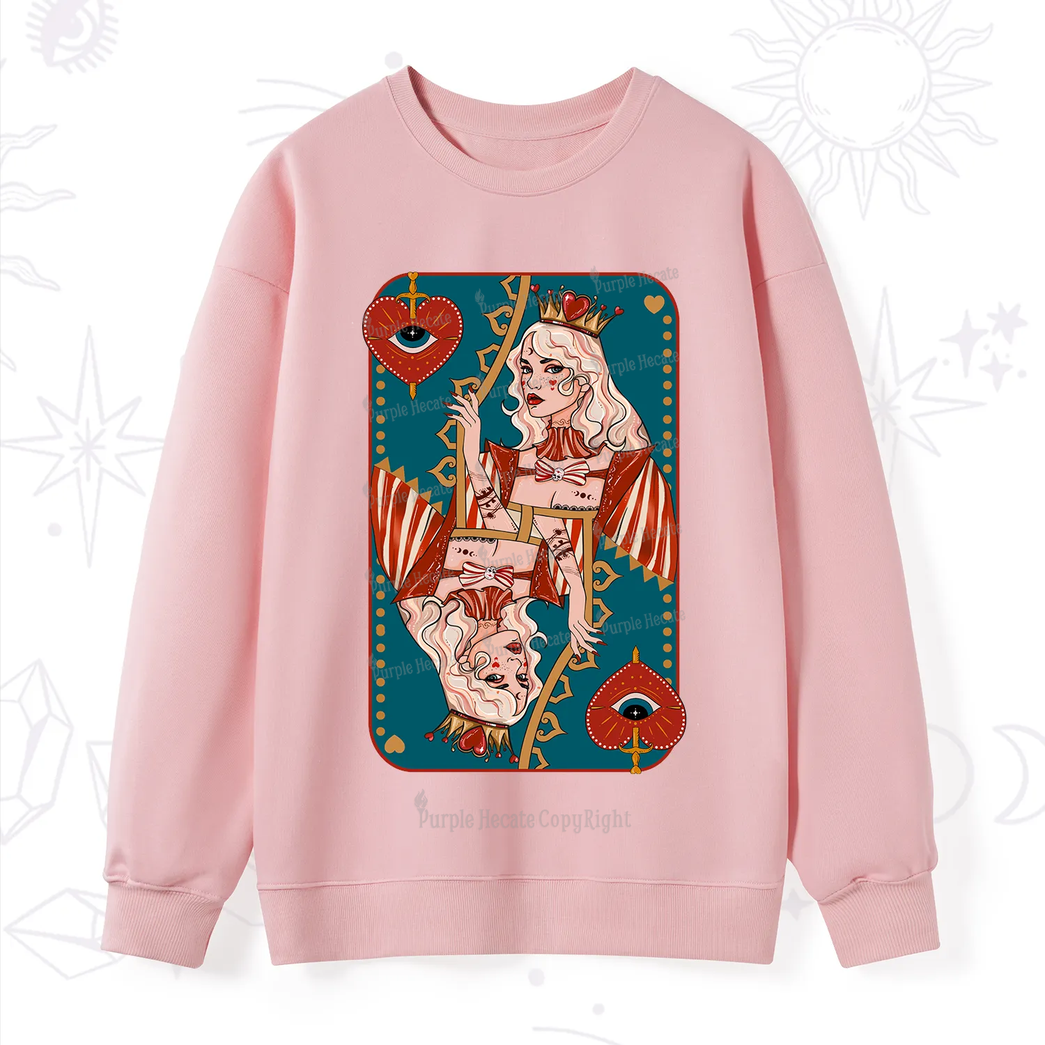 Purplehecate Mystic Queen of Hearts Sweatshirt