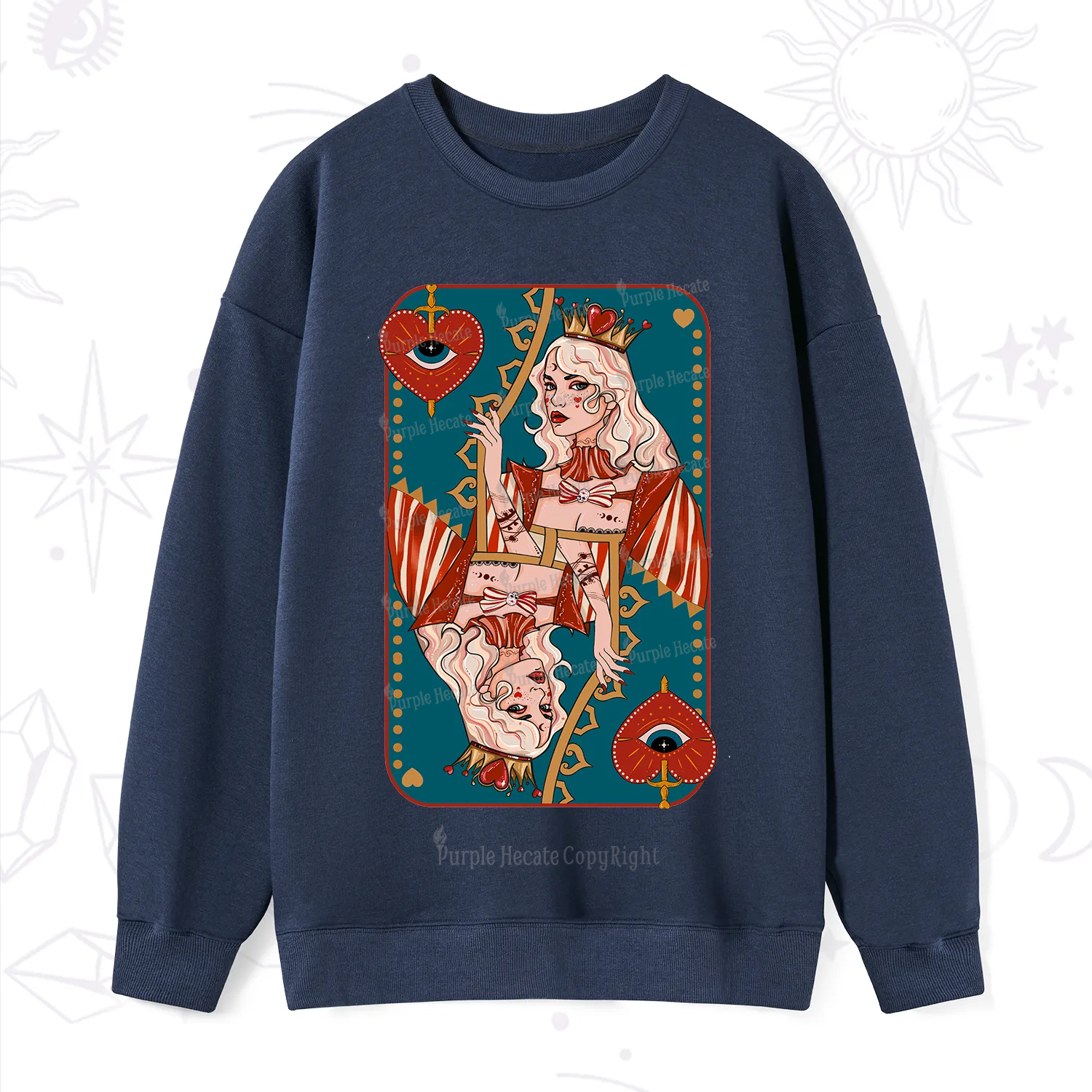Purplehecate Mystic Queen of Hearts Sweatshirt