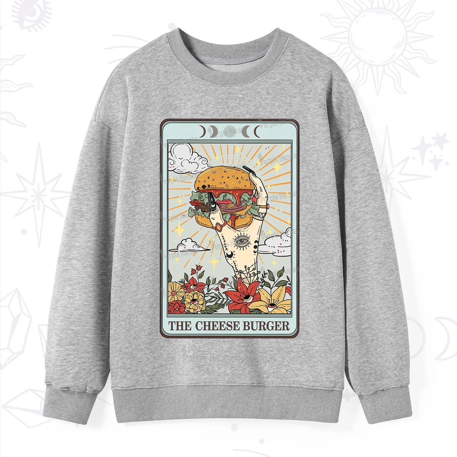 Purplehecate The Cheese Burger Tarot Sweatshirt