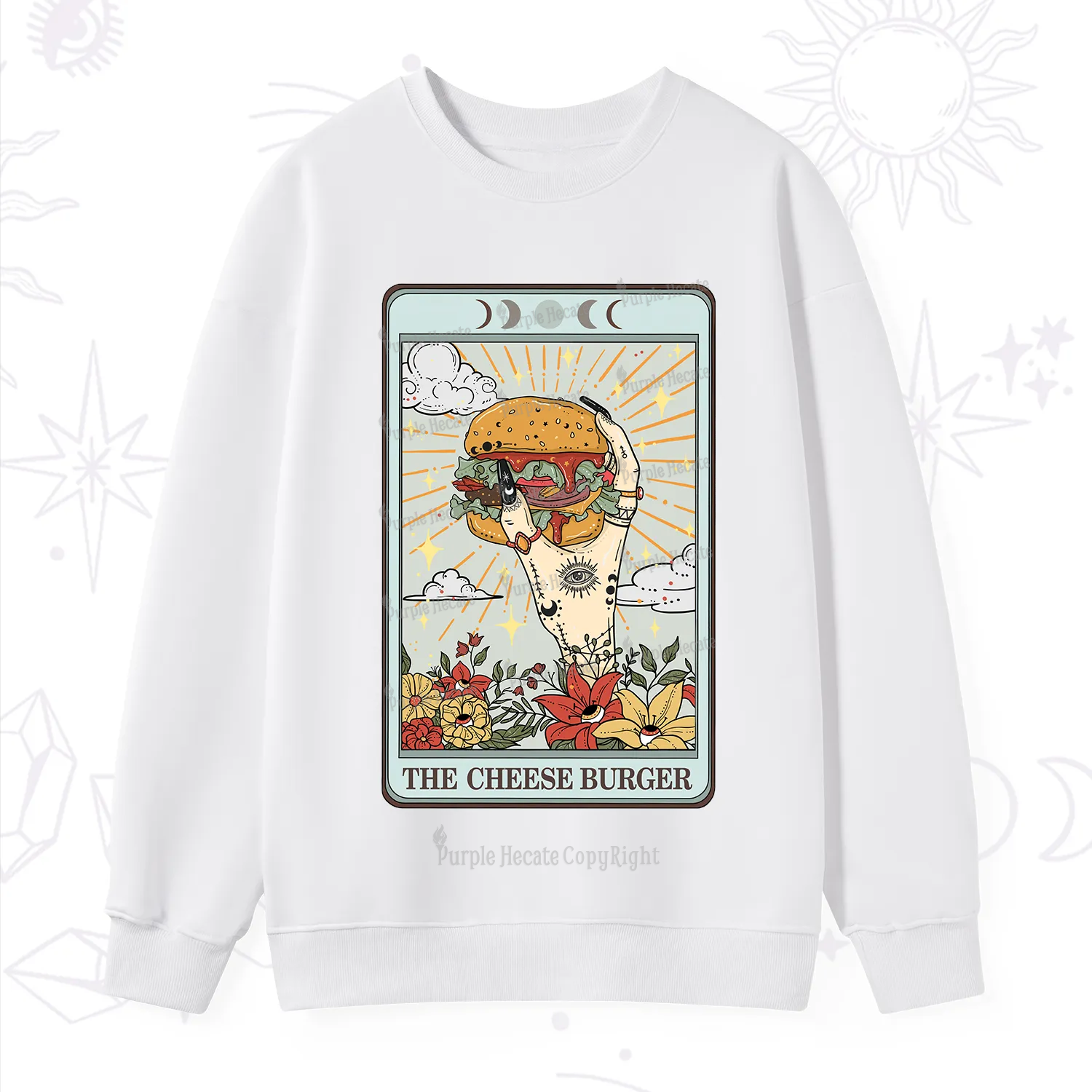 Purplehecate The Cheese Burger Tarot Sweatshirt